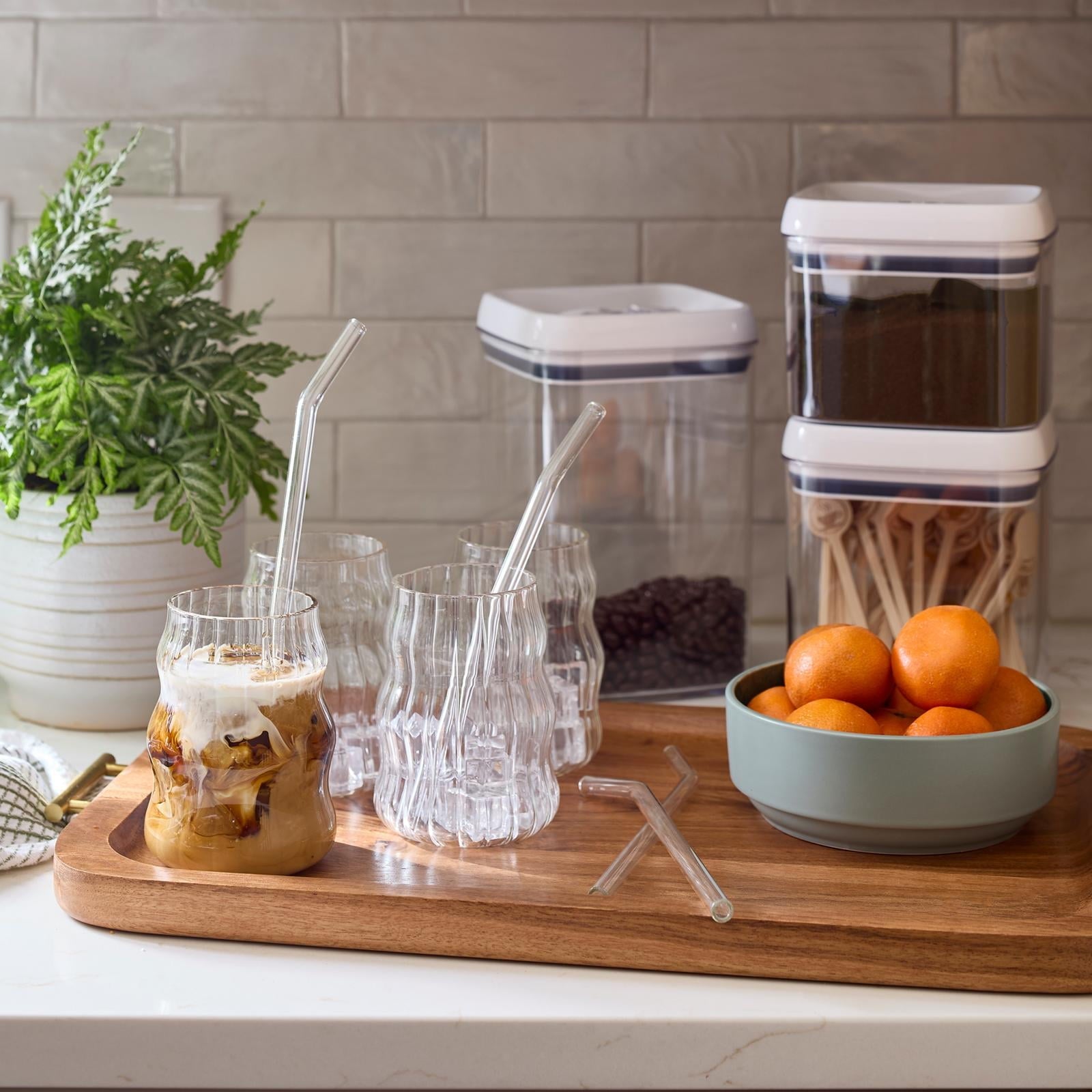 (2 pack) Better Homes & Gardens Fluted Bubble Glass Clear