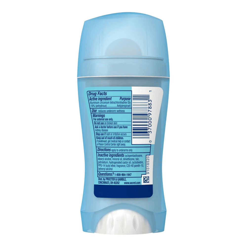 3 Pack - Secret Antiperspirant & Deodorant Invisible Solid Cool Waterlily, 72HR Breathable Sweat & Odor Protection, 2.6 OZ