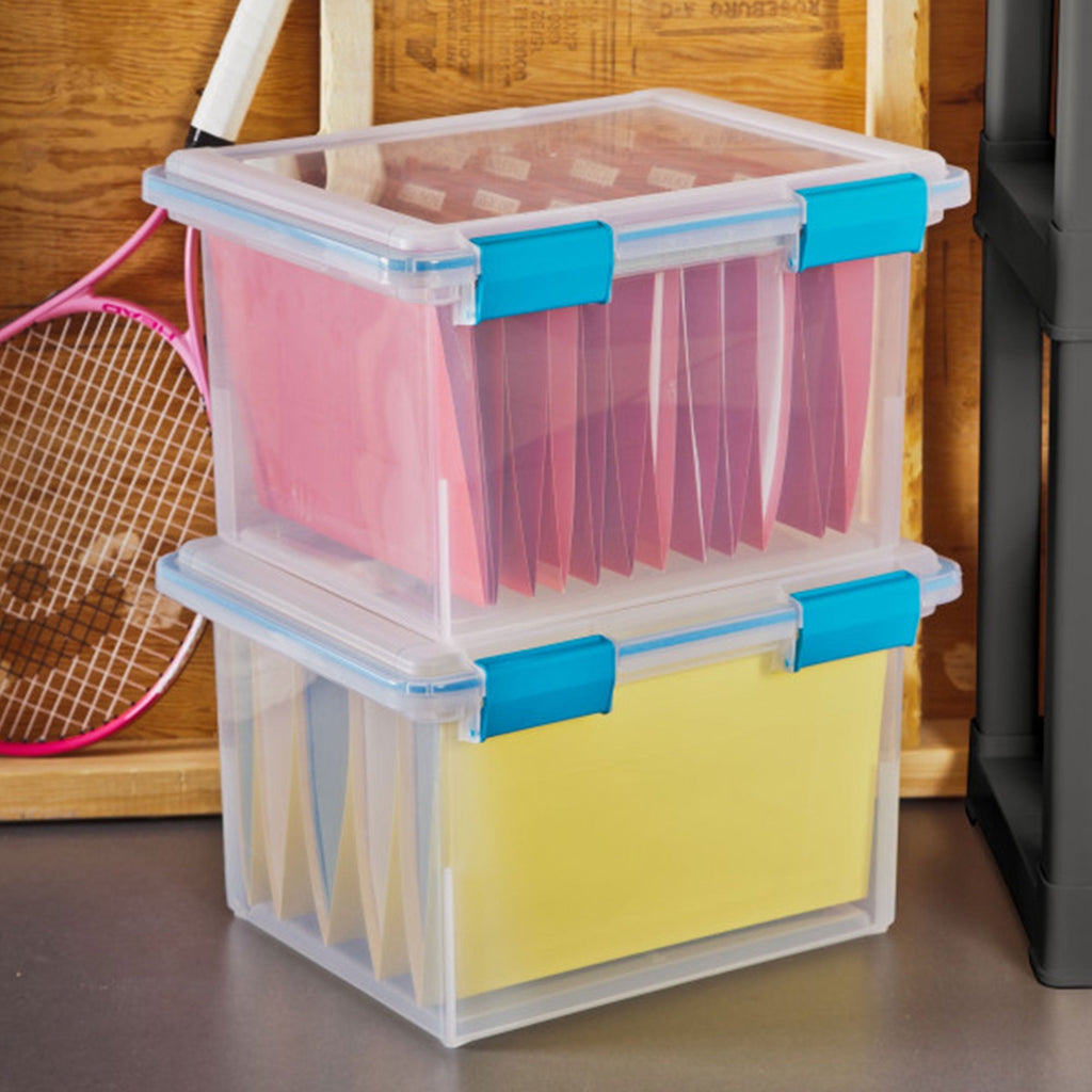 7.5 Quart Clear Plastic Storage Box with Latching Lids, (6 Pack)