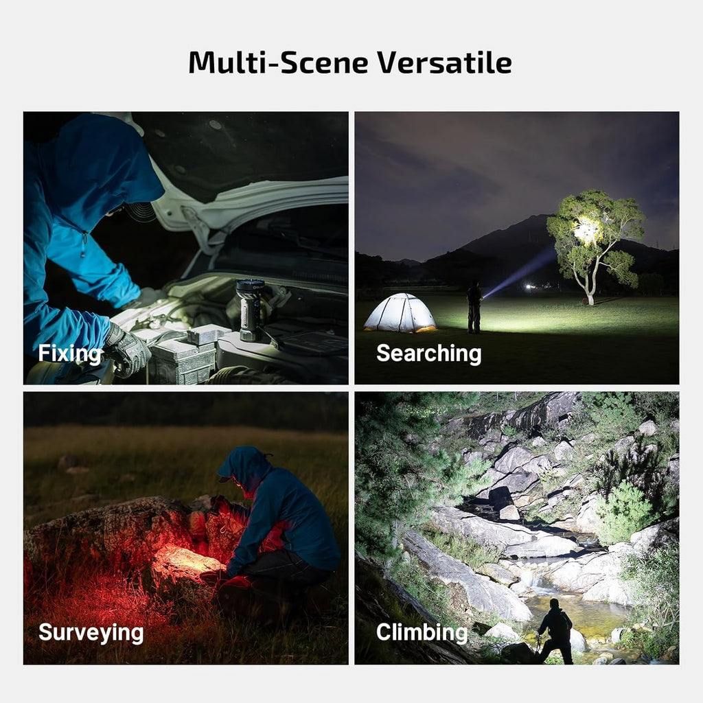 Marauder Mini 2 Bright Flashlight 10,000 Lumen with 750 Meters Beam Distance, Rechargeable Light with Dual Charging & 5 Lighting Modes for Outdoor, Camping, Emergencies (Midnight Blue)