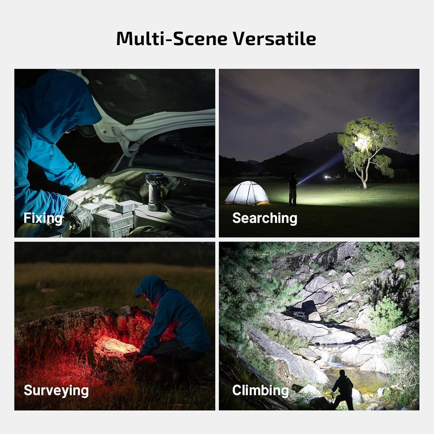 Marauder Mini 2 Bright Flashlight 10,000 Lumen with 750 Meters Beam Distance, Rechargeable Light with Dual Charging & 5 Lighting Modes for Outdoor, Camping, Emergencies (Midnight Blue)