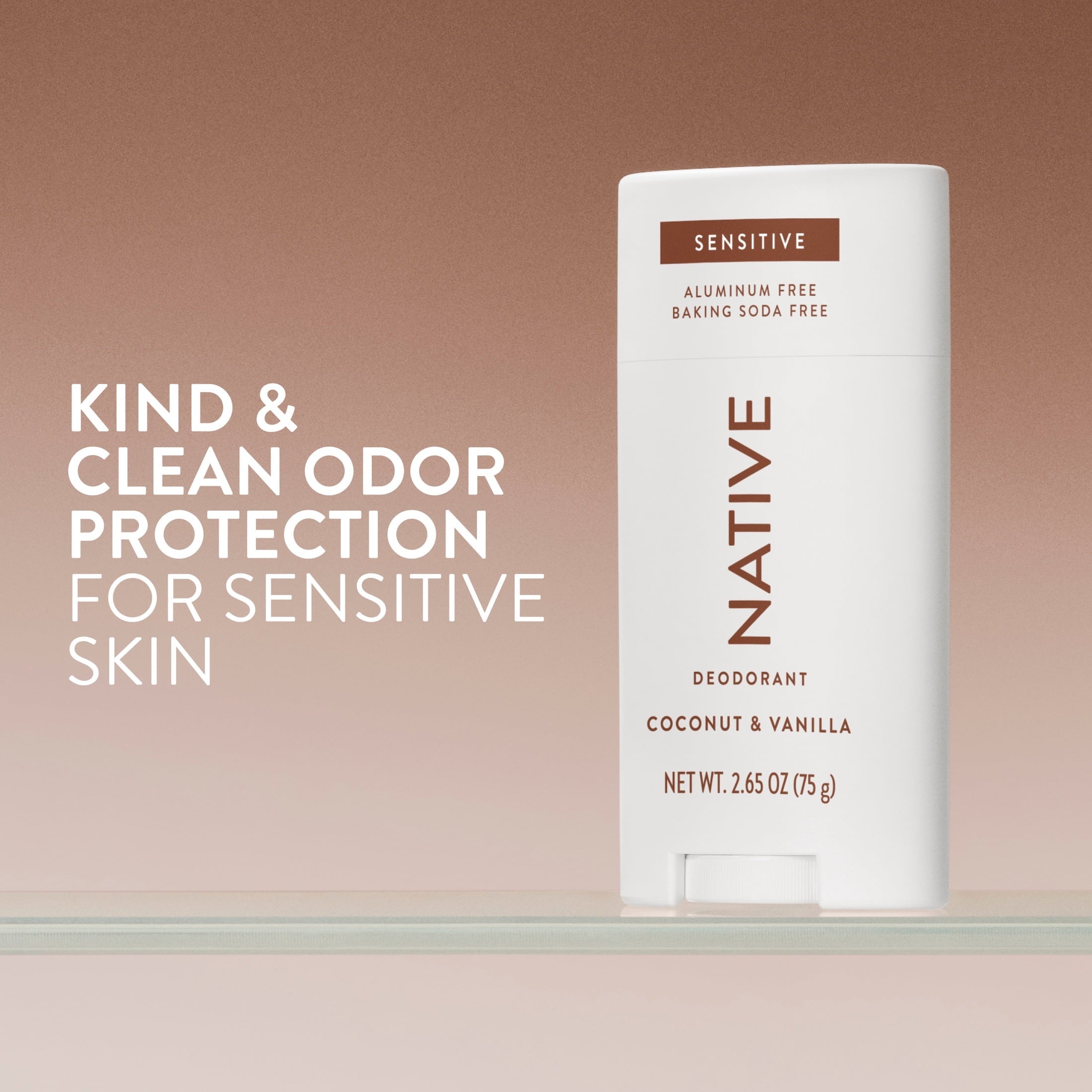 Deodorant, Sensitive, Aluminum Free, Coconut & Vanilla, for Women and Men, 2.65 oz