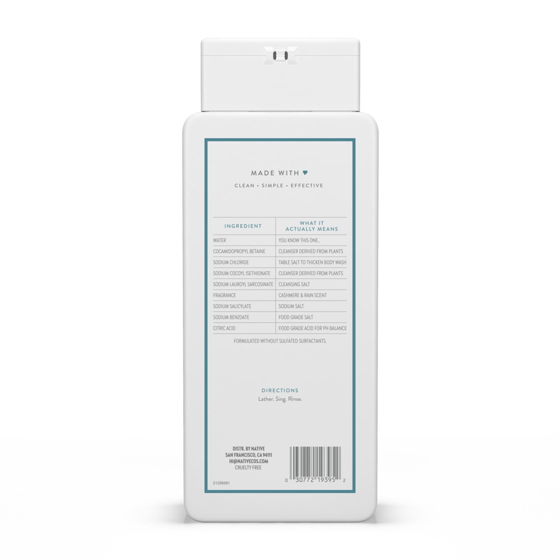 Body Wash, Sea Salt & Cedar, Sulfate Free, Naturally Derived Ingredients, 24hr Freshness, for Women & Men, 18 fl oz