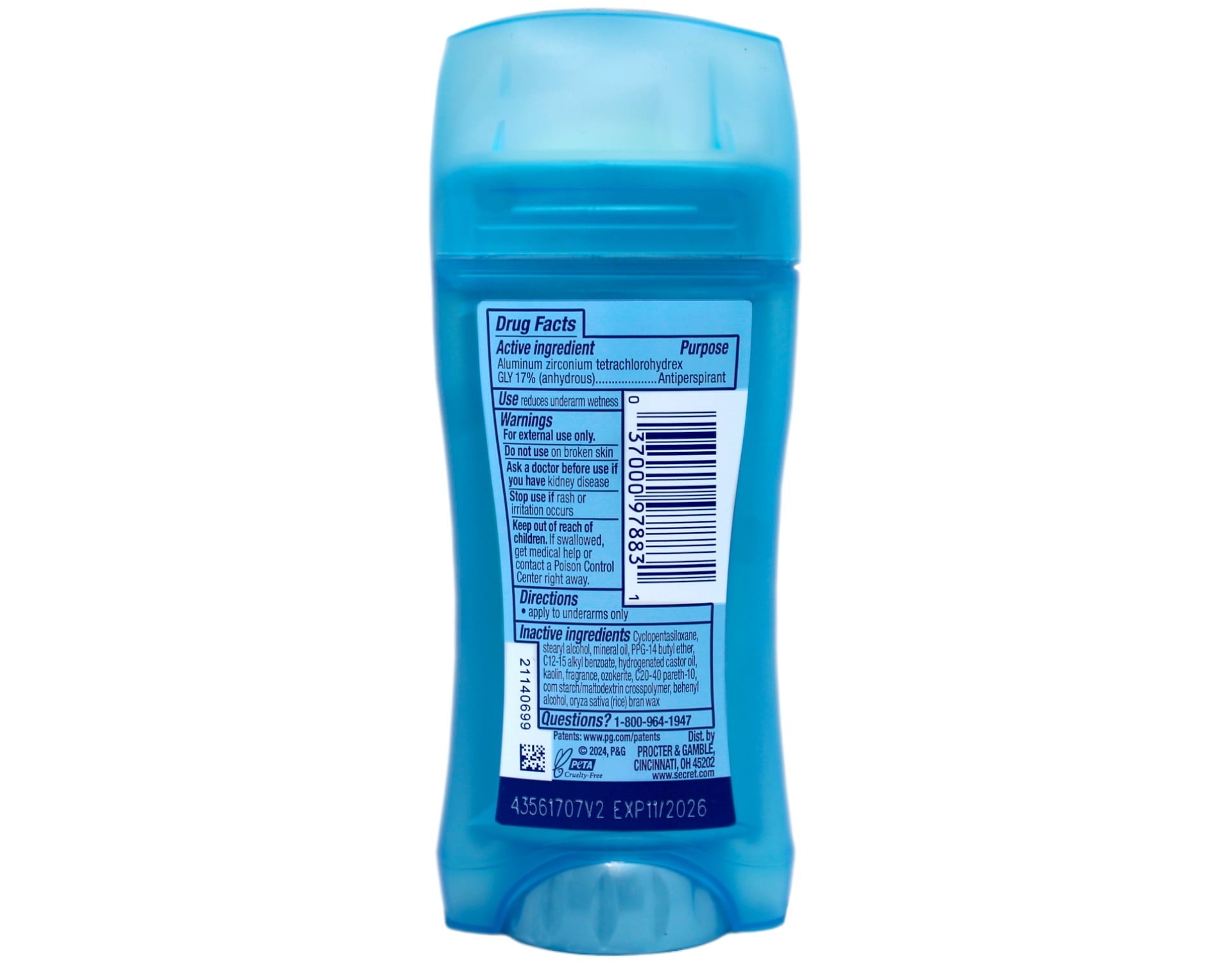 Antiperspirant & Deodorant Invisible Solid Cool Waterlily, 72HR Breathable Sweat & Odor Protection, 2.6 OZ