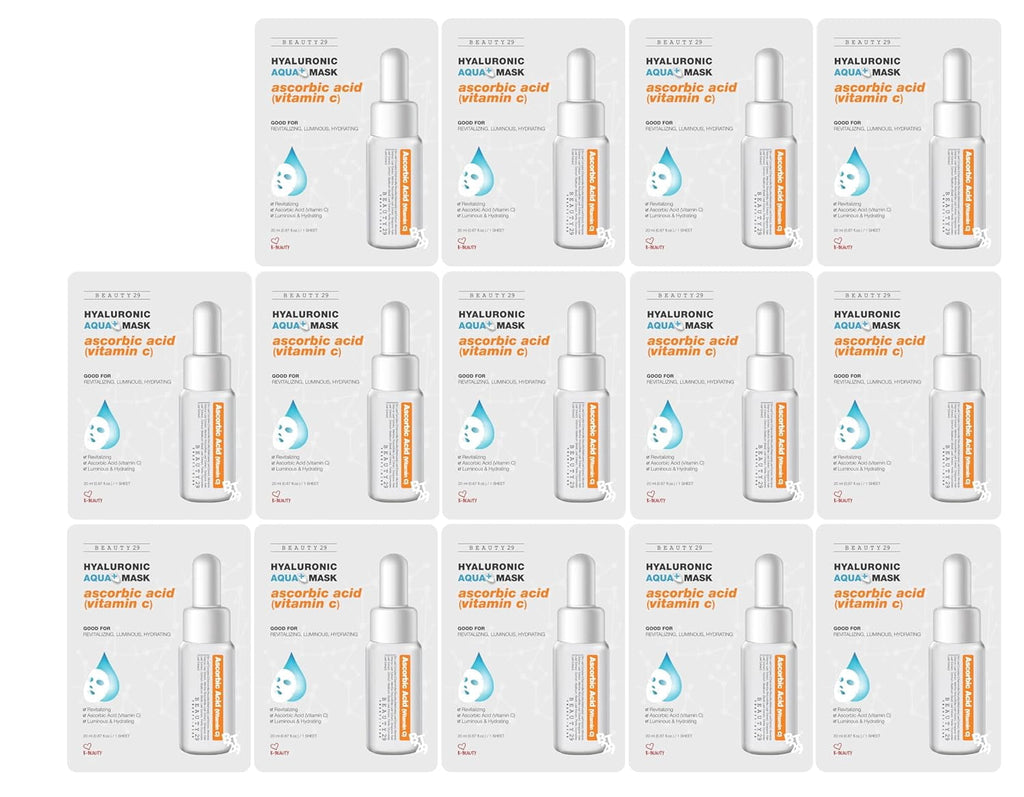 BEAUTY29 Hyaluronic Aqua Plus Essence Full Face Facial Sheet Mask 14 Sheets - 2 WEEKS SET