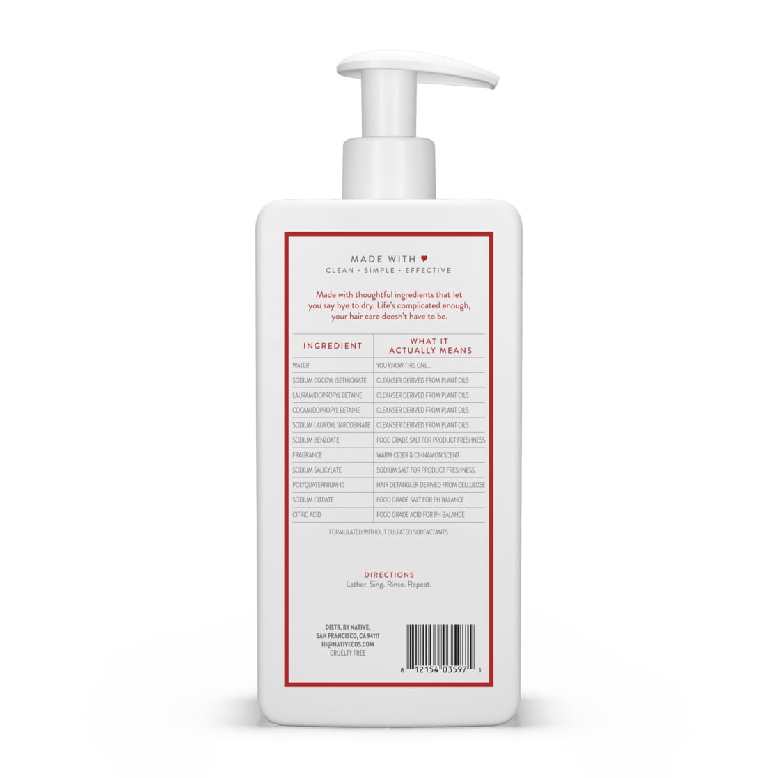 Moisturizing Shampoo, Warm Cider & Cinnamon, Sulfate Free, Paraben Free, 16.5 fl. oz
