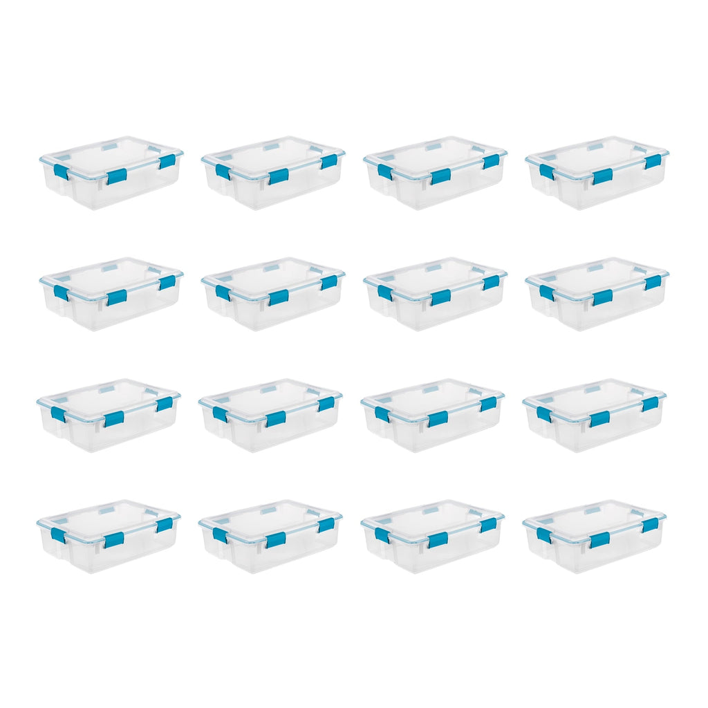 7.5 Quart Clear Plastic Storage Box with Latching Lids, (6 Pack)
