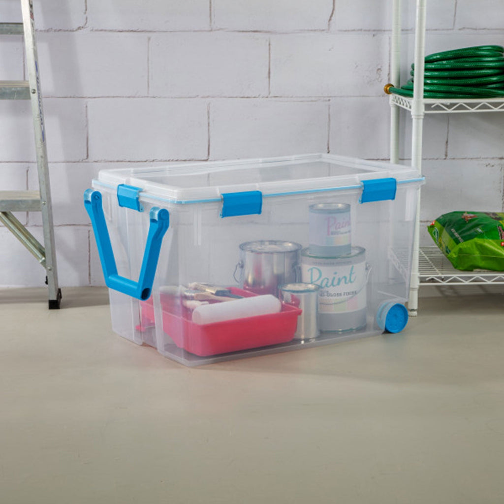 7.5 Quart Clear Plastic Storage Box with Latching Lids, (6 Pack)
