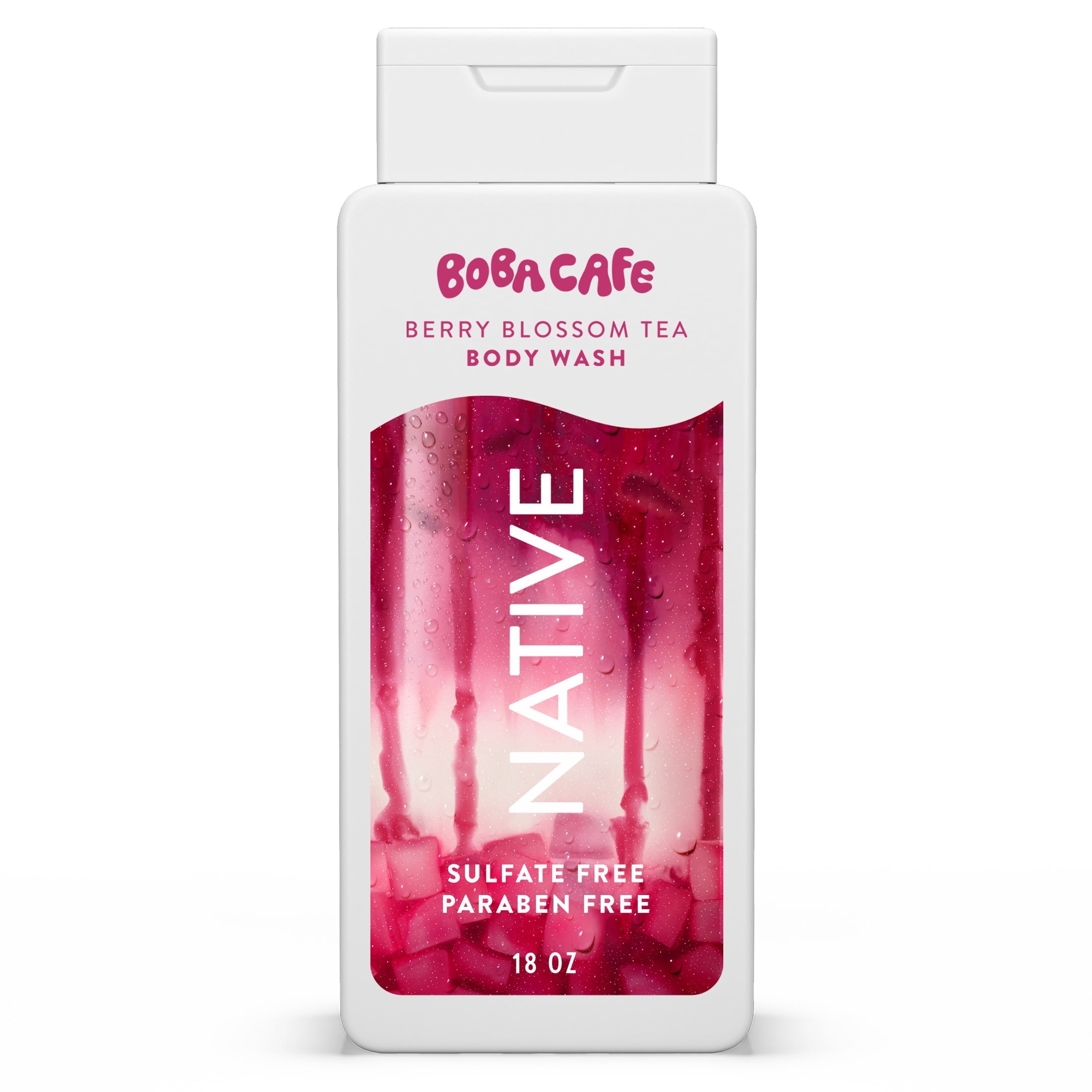 Body Wash, Limited Edition Berry Blossom Tea, Sulfate Free Body Wash for Women & Men, Boba Café, 18 fl oz
