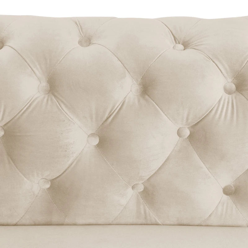 Morden Fort Modern Loveseat Two-Seater Sofa with Dutch Velvet, Solid Wood Frame and Iron Legs