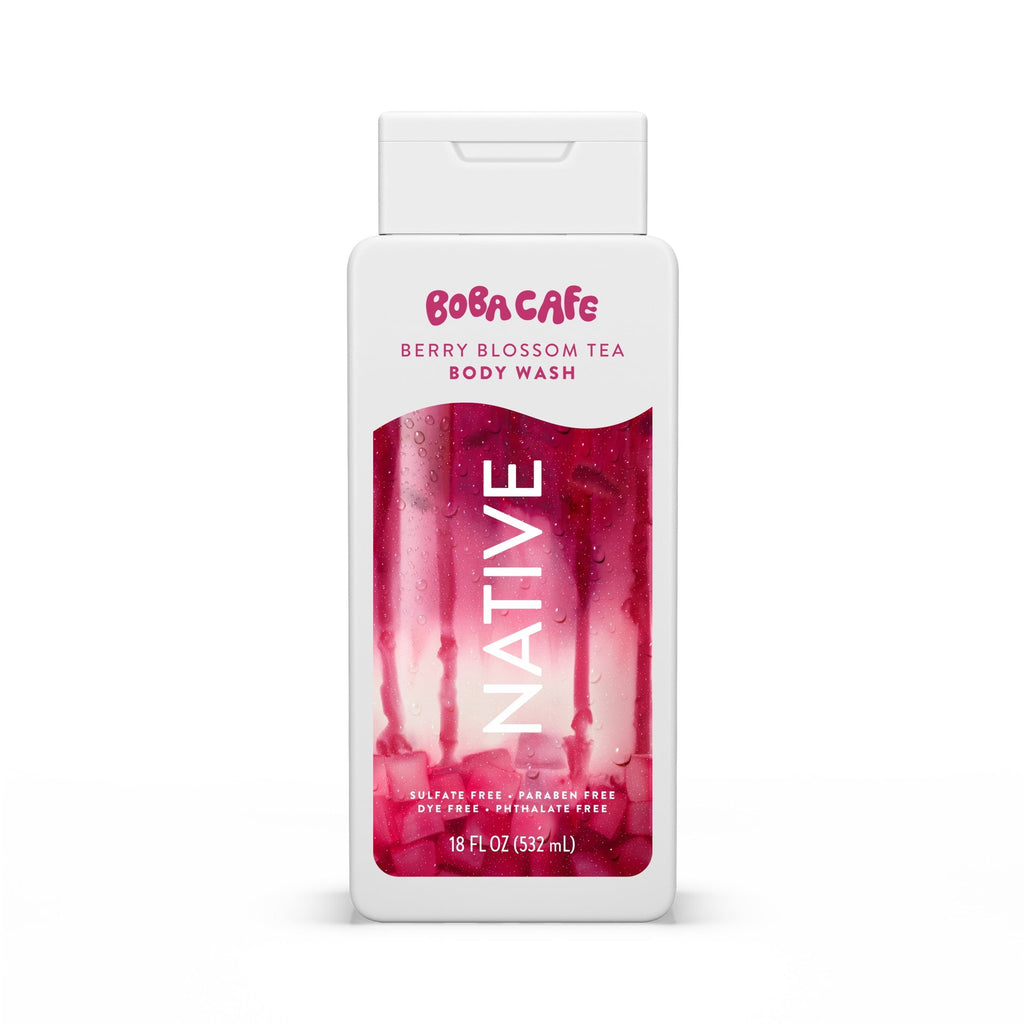 Body Wash, Limited Edition Berry Blossom Tea, Sulfate Free Body Wash for Women & Men, Boba Café, 18 fl oz