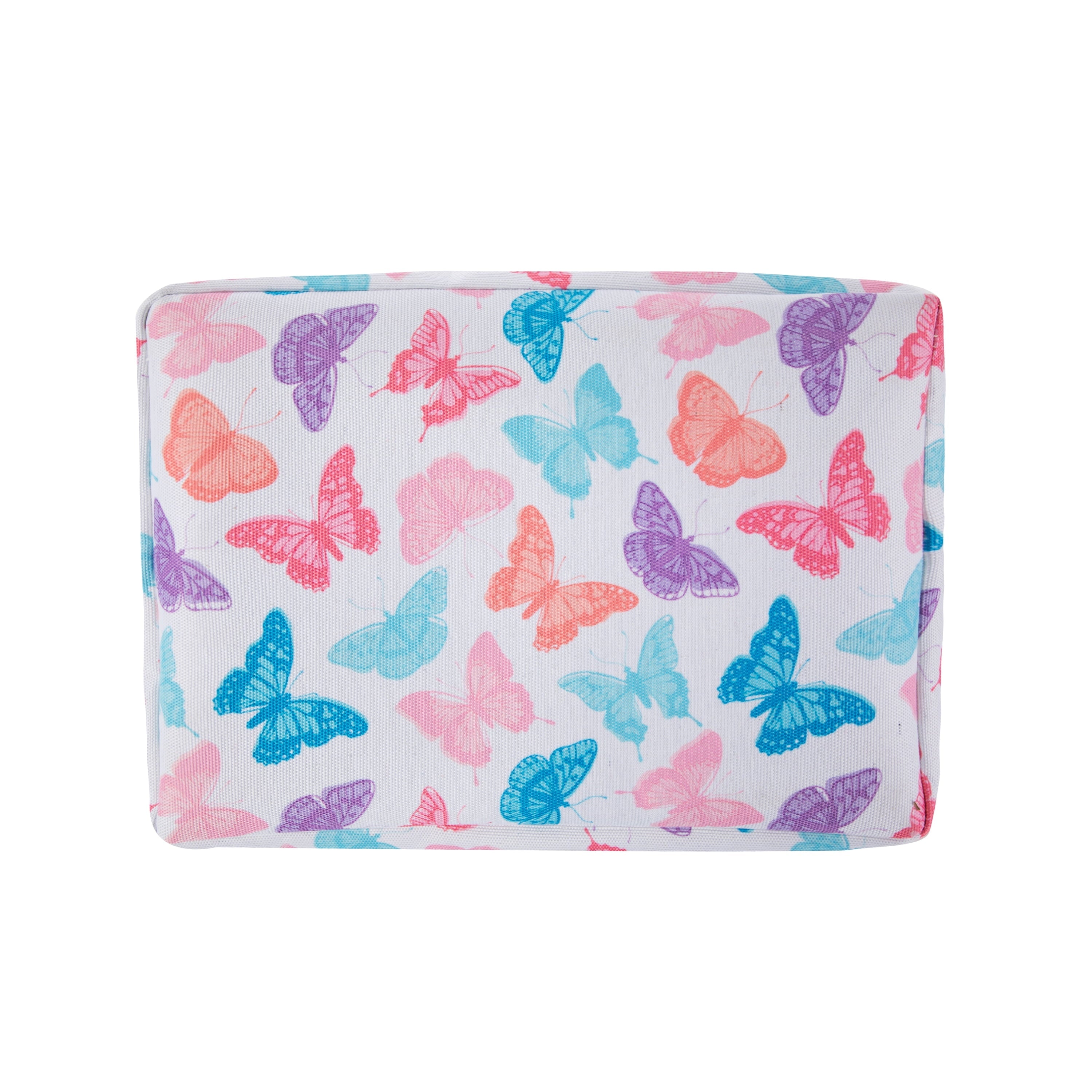 Kids Butterfly Canvas Storage Basket with Handles, 15 in x 11 in x 7.8 in