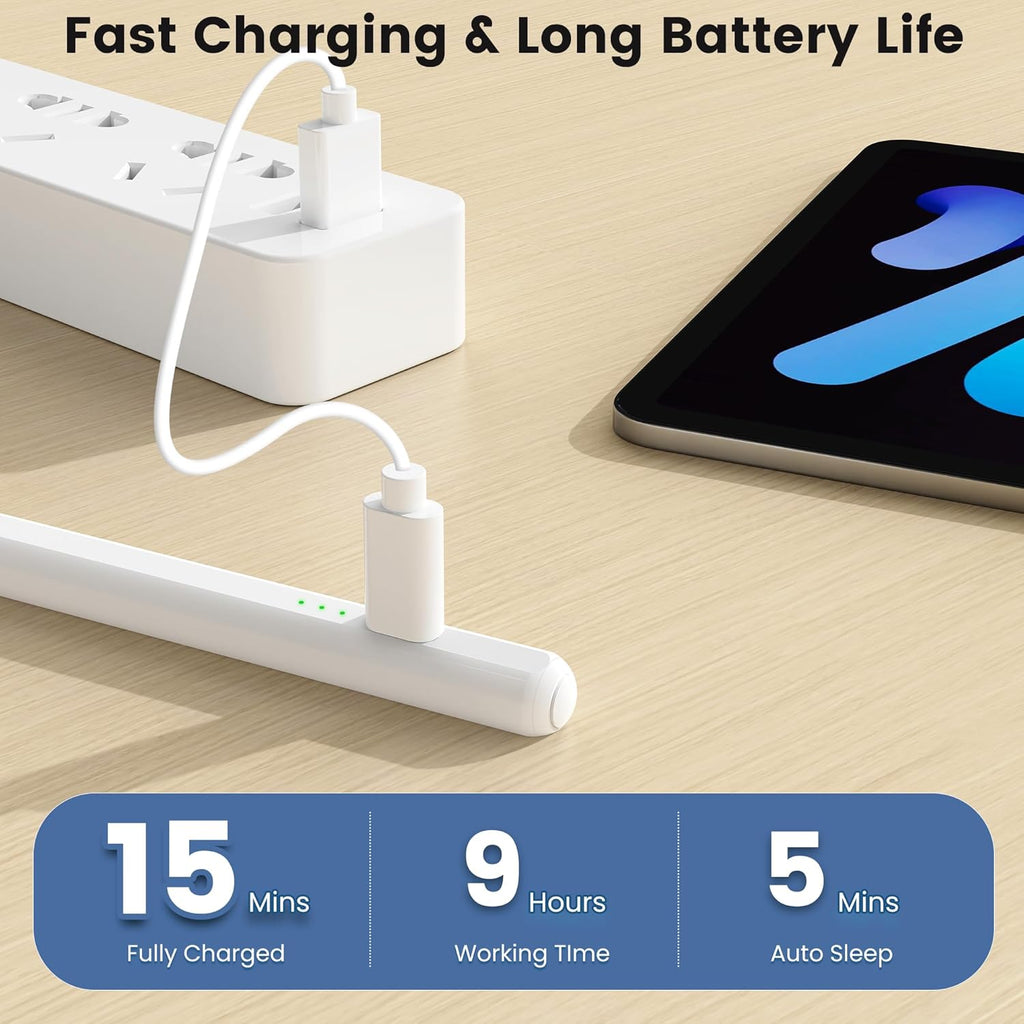 Penlike Pencil for Apple iPad A16 10th, Fast Charge Stylus Pen for 2026-2018 iPad A16/11-6th, Air 11"/13" M4/M3/M2/5th-3rd, Pro 13/11/M4/12.9, Mini A17 Pro/6/5th Palm Rejection Tilt Sensitivity