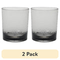 (2 pack) Better Homes & Gardens 14-Ounce Tritan Short Hammered Tumbler, Smoke