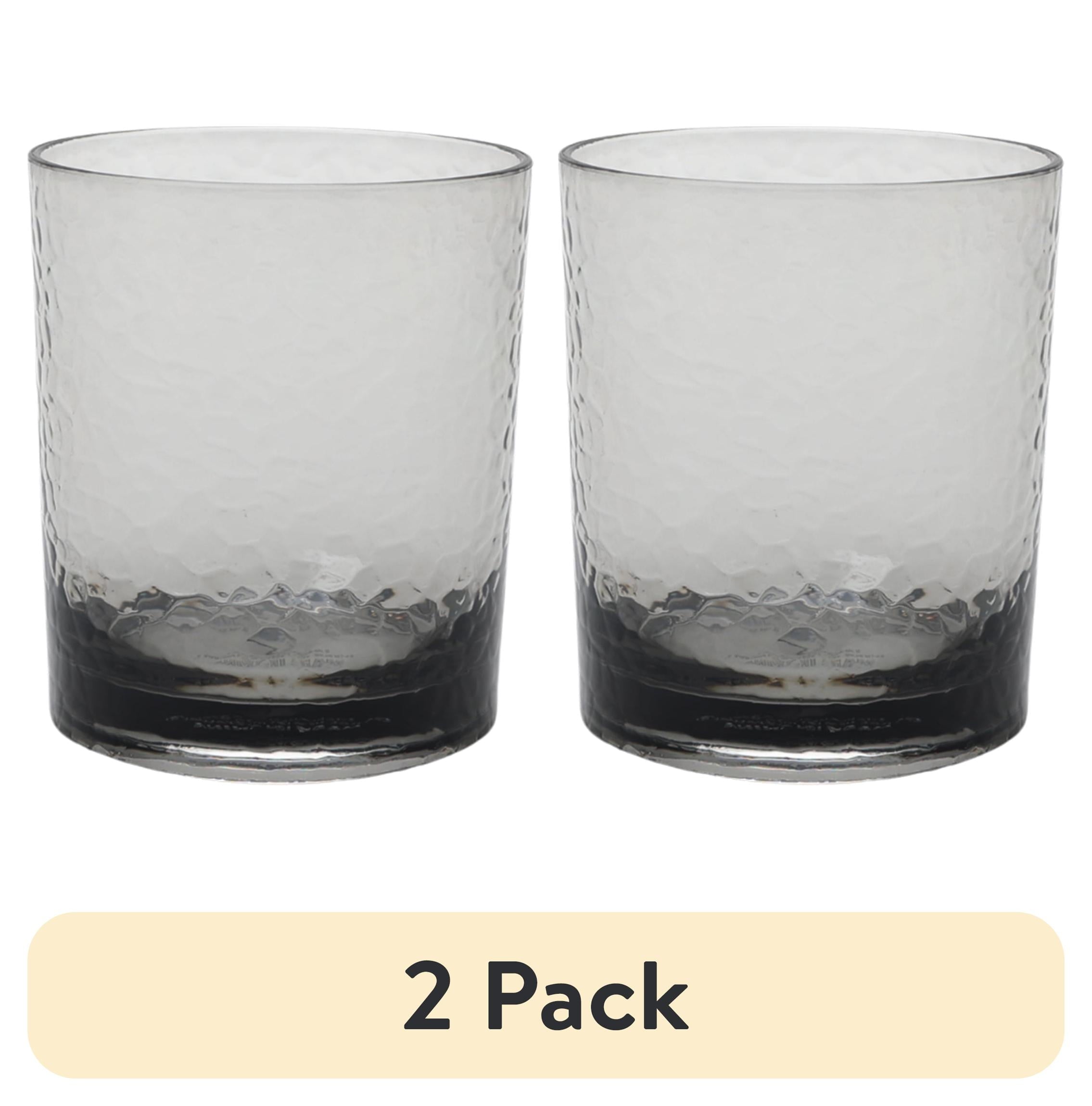 (2 pack) Better Homes & Gardens 14-Ounce Tritan Short Hammered Tumbler, Smoke
