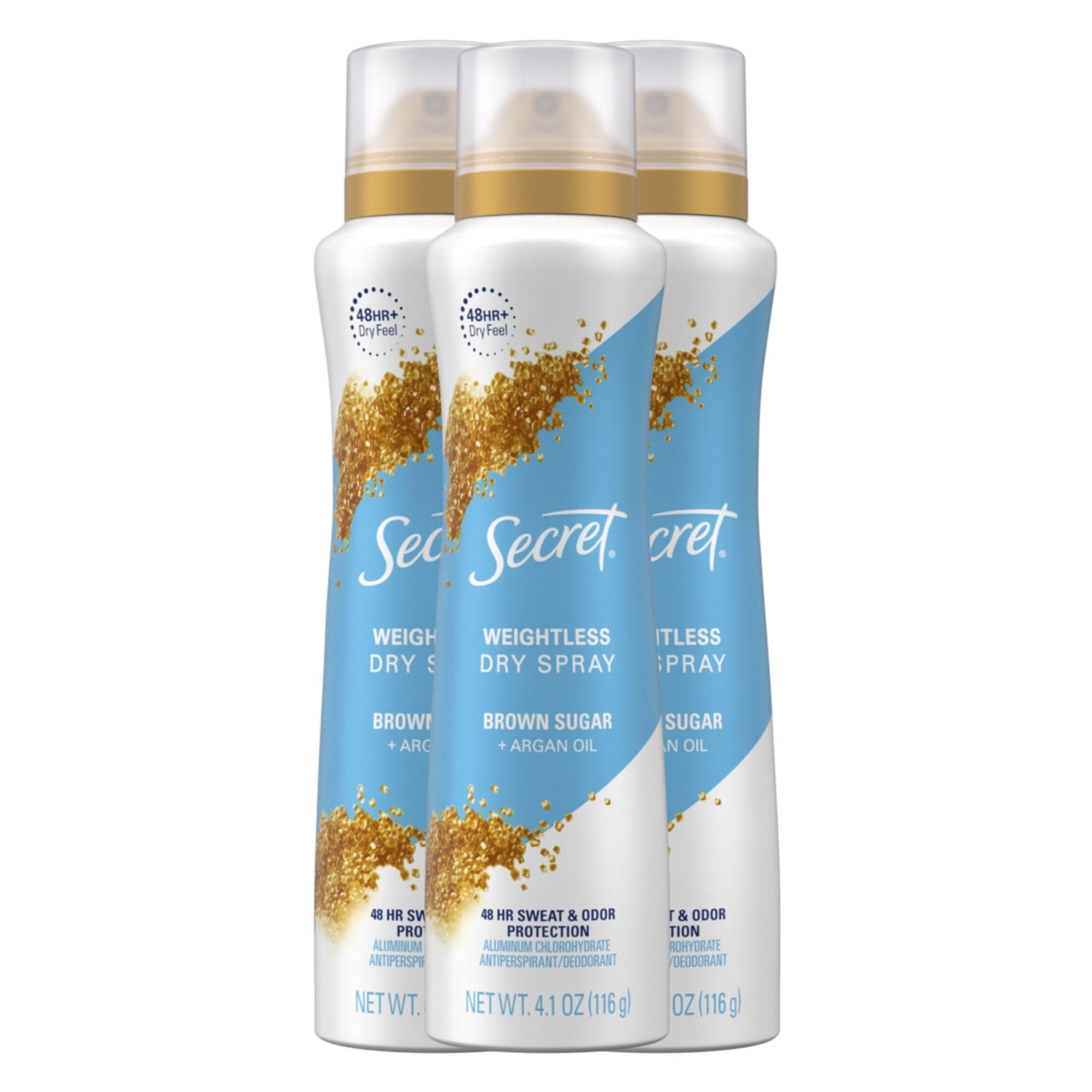 Dry Spray Antiperspirant Deodorant for Women, Brown Sugar Scent, 4.1 oz (Pack of 3)