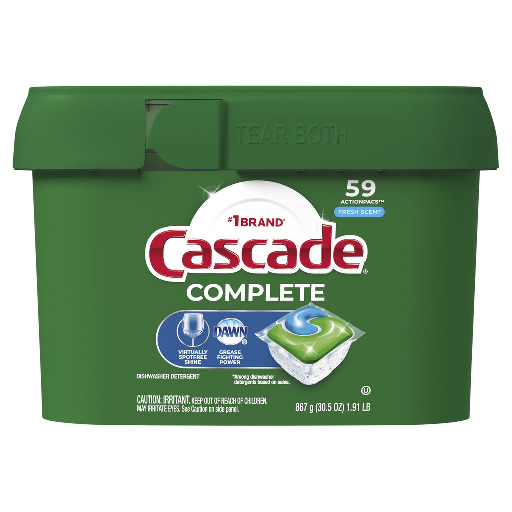 Complete Dishwasher Pods, Action Pacs Dishwasher Detergent, Dishwasher Tabs, Fresh, 59 Count