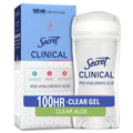 Clinical Antiperspirant Deodorant for Women, 100HR Sweat & Odor Protection, Pro-Hyaluronic Acid, Clear Gel, Clear Aloe, 2.6 oz