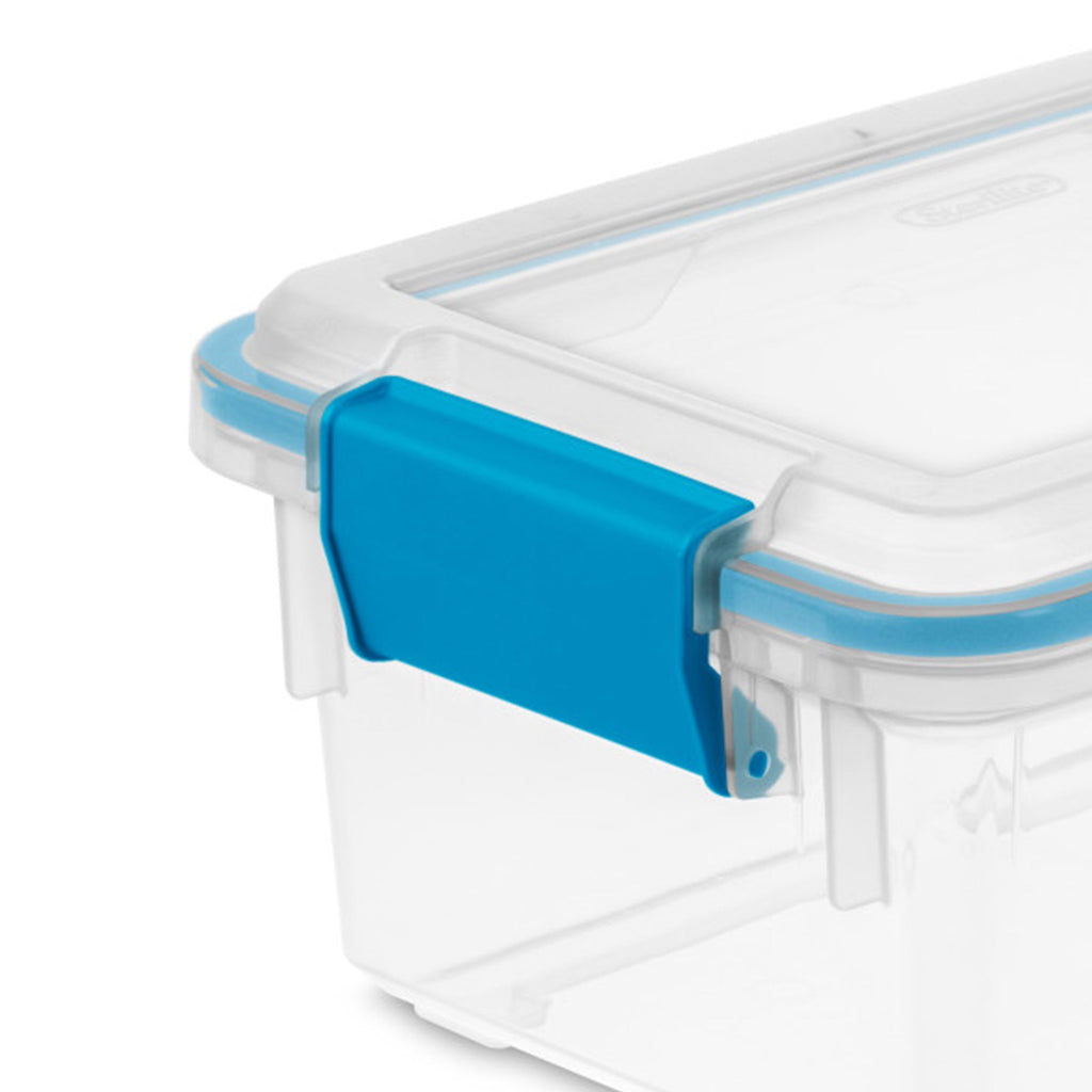 7.5 Quart Clear Plastic Storage Box with Latching Lids, (6 Pack)