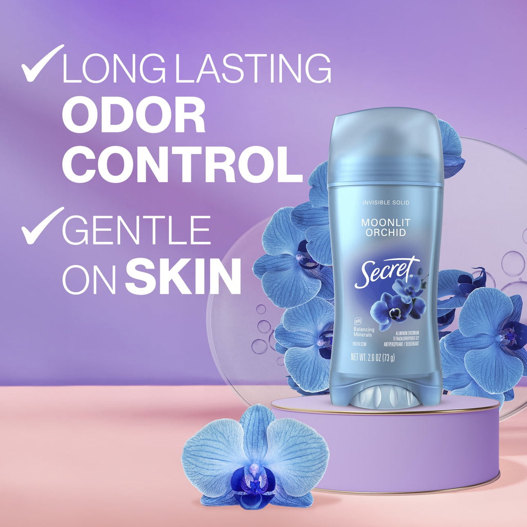 Fresh Invisible Solid Antiperspirant & Deodorant for Women, Moonlit Orchid, 2.6oz