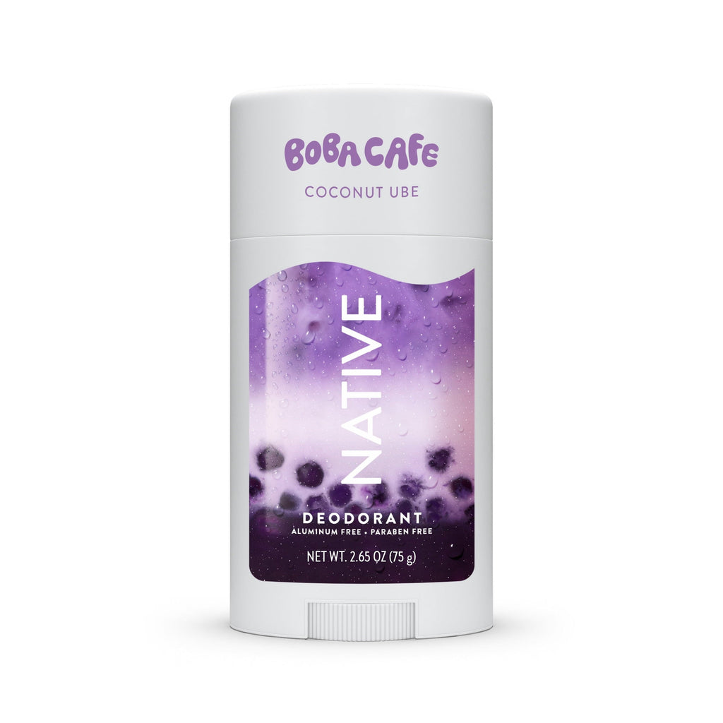 Aluminum Free Deodorant, Limited Edition Coconut Ube, 72 Hour Odor Protection, for Women and Men, Boba Café, 2.65oz