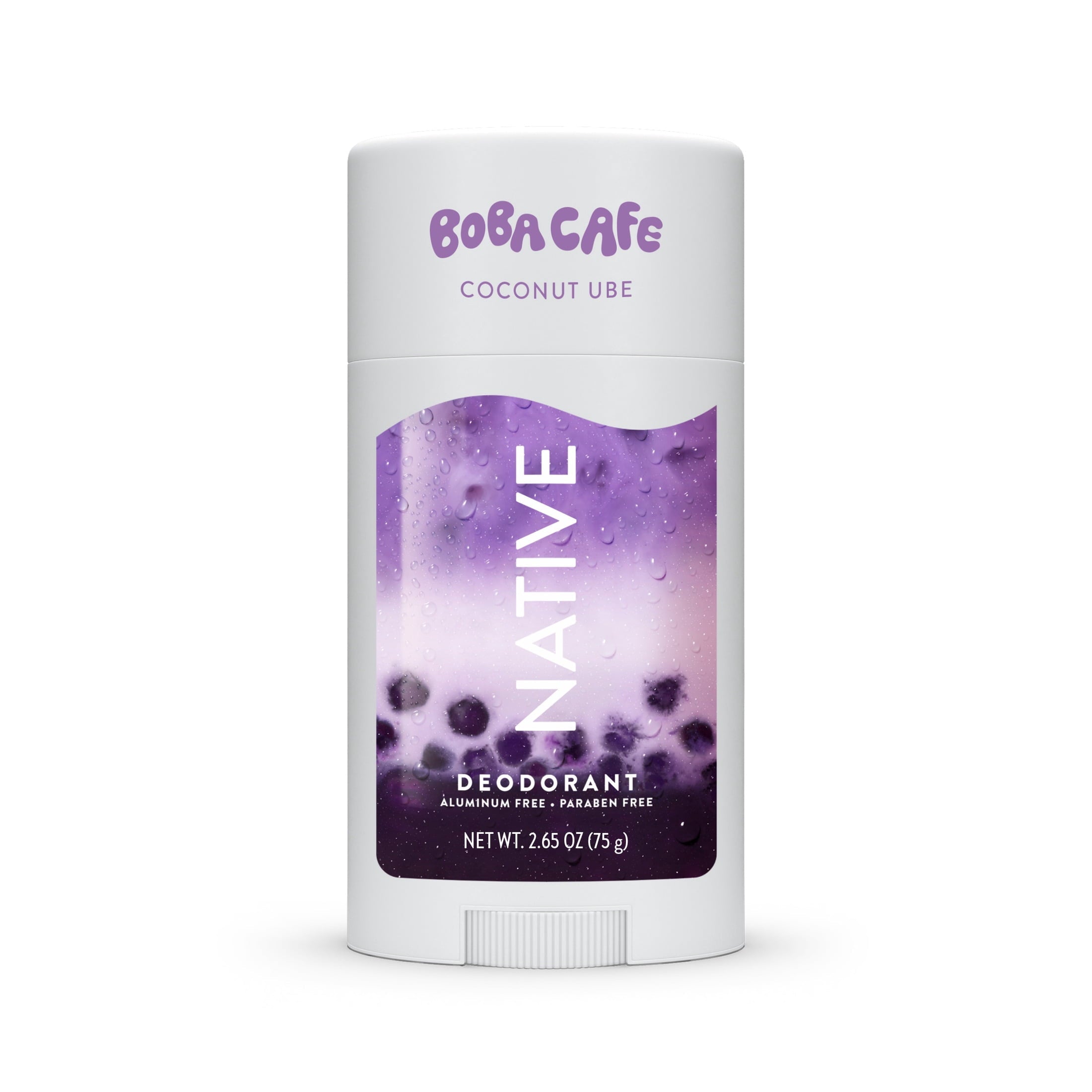 Aluminum Free Deodorant, Limited Edition Coconut Ube, 72 Hour Odor Protection, for Women and Men, Boba Café, 2.65oz