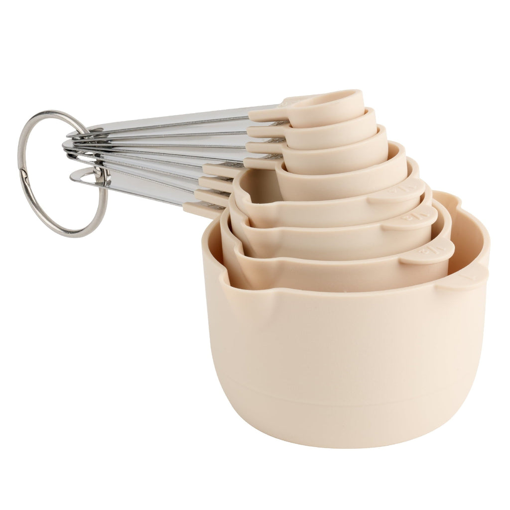 8 Piece Measuring Cups and Spoons Set, Light Gray