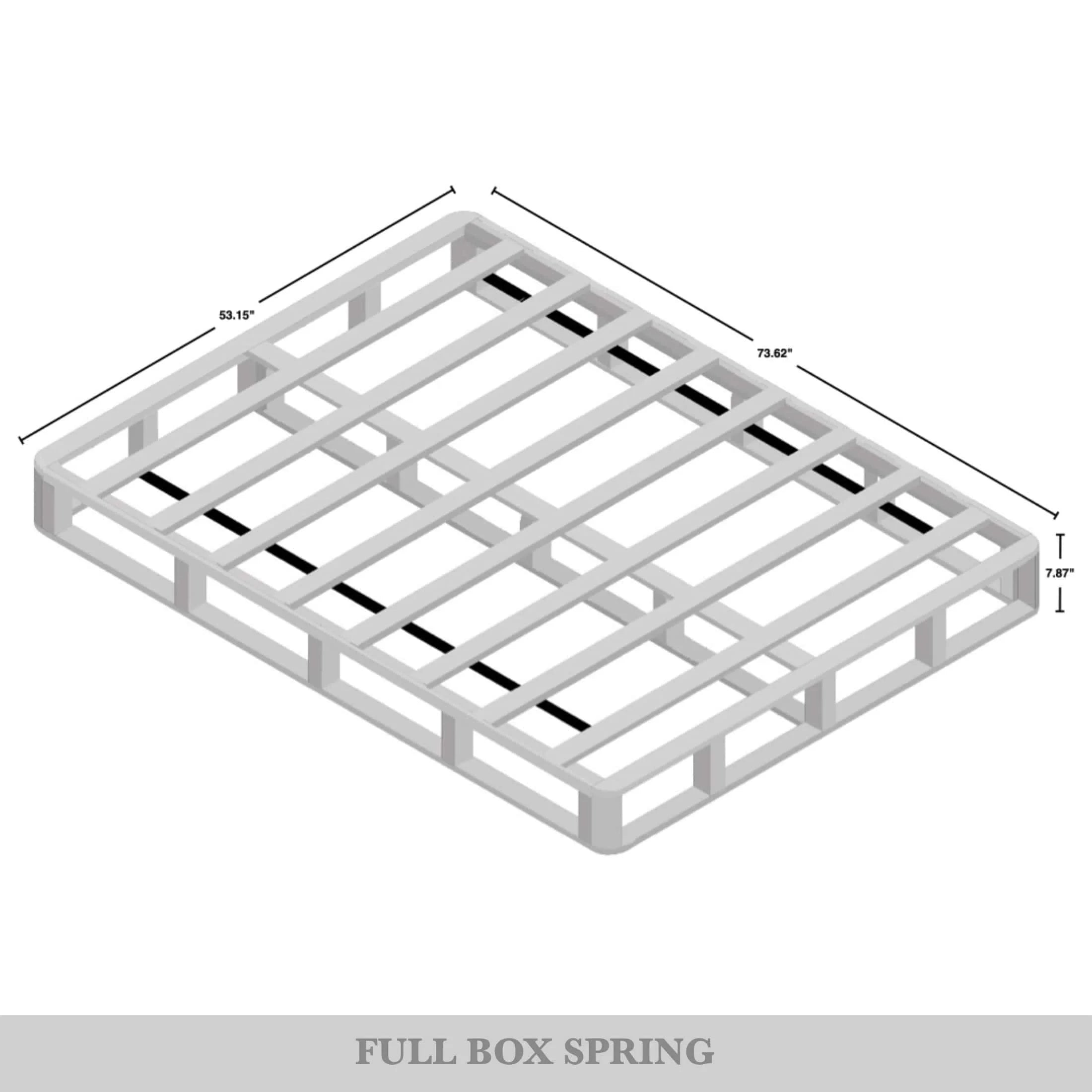 CraftPorch Solid Wood 8-Inch Box Spring Foundation with Wood Slats