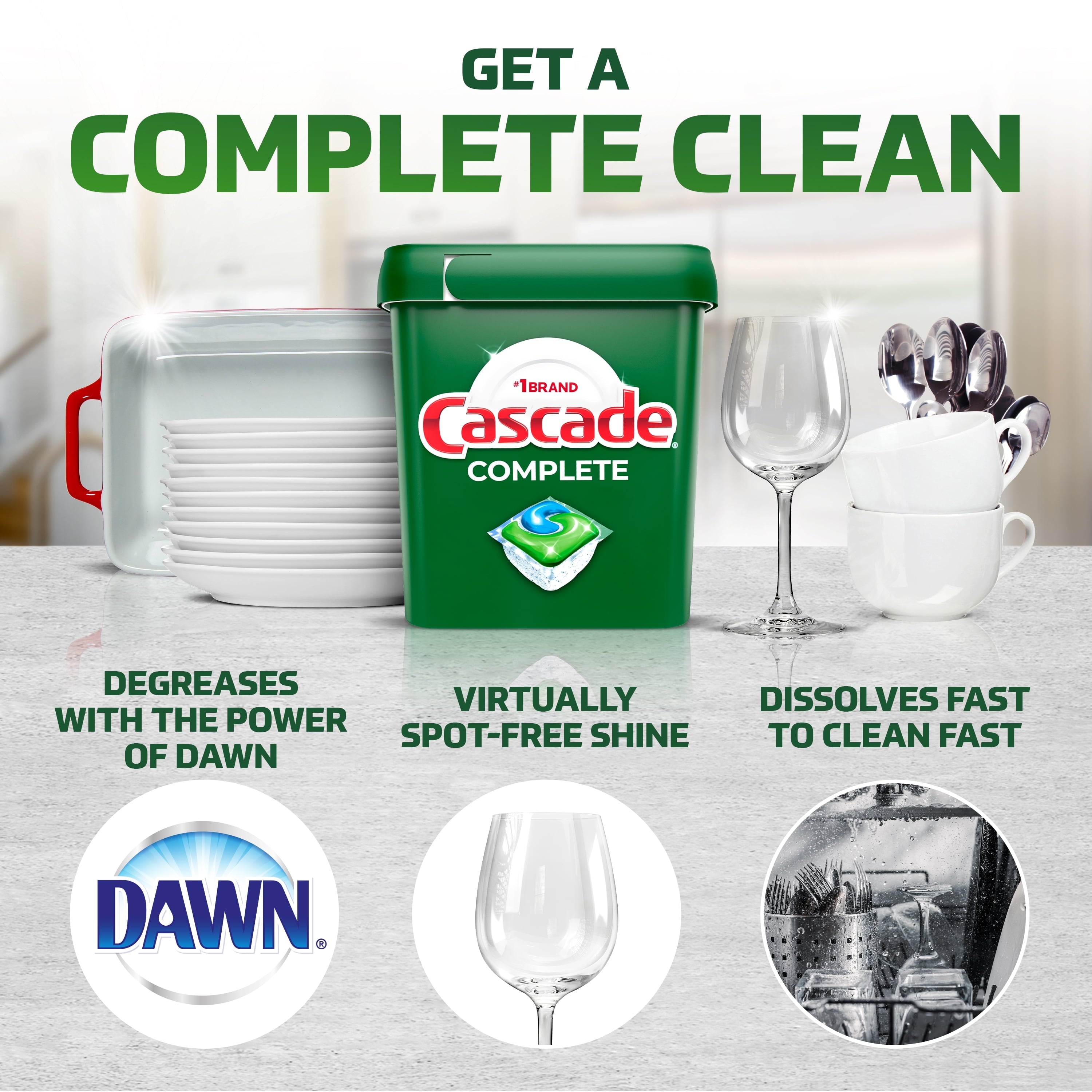 Complete Dishwasher Pods, Action Pacs Dishwasher Detergent, Dishwasher Tabs, Fresh, 27 Count