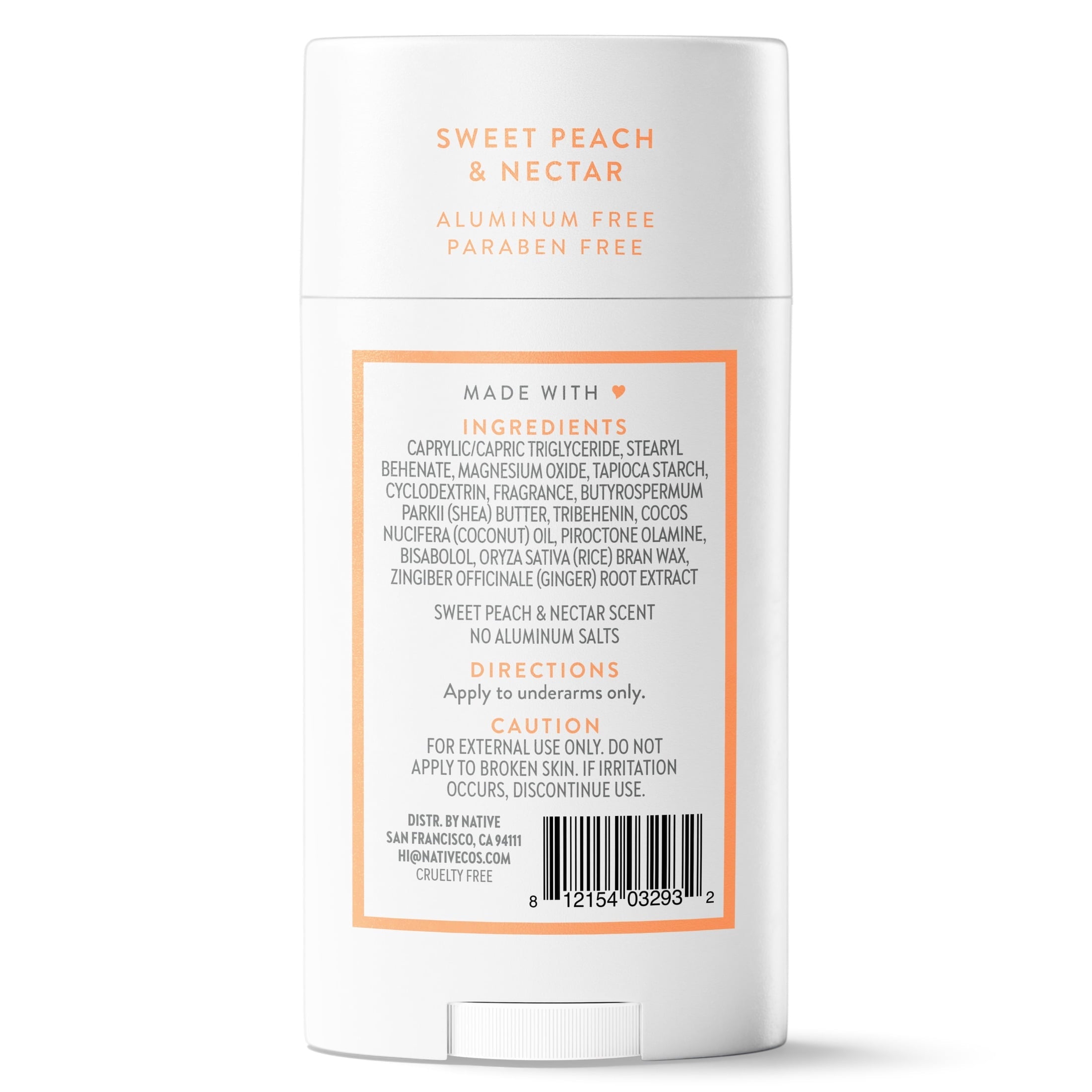 Aluminum-Free Deodorant, Sweet Peach & Nectar, 2.65 oz