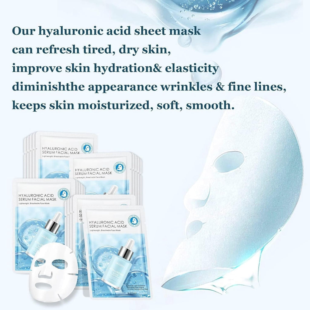 11 Pack Fruit Moisturizing Facial Mask Sheet, Rich in Fruit Essence Face Mask to Brighten and Hydrate Dull Skin
