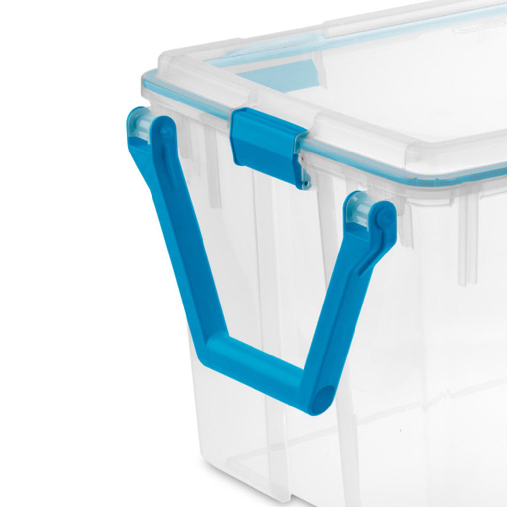 7.5 Quart Clear Plastic Storage Box with Latching Lids, (6 Pack)