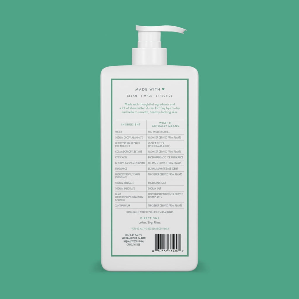 Lily Milk & White Sage Moisturizing Body Wash 18oz
