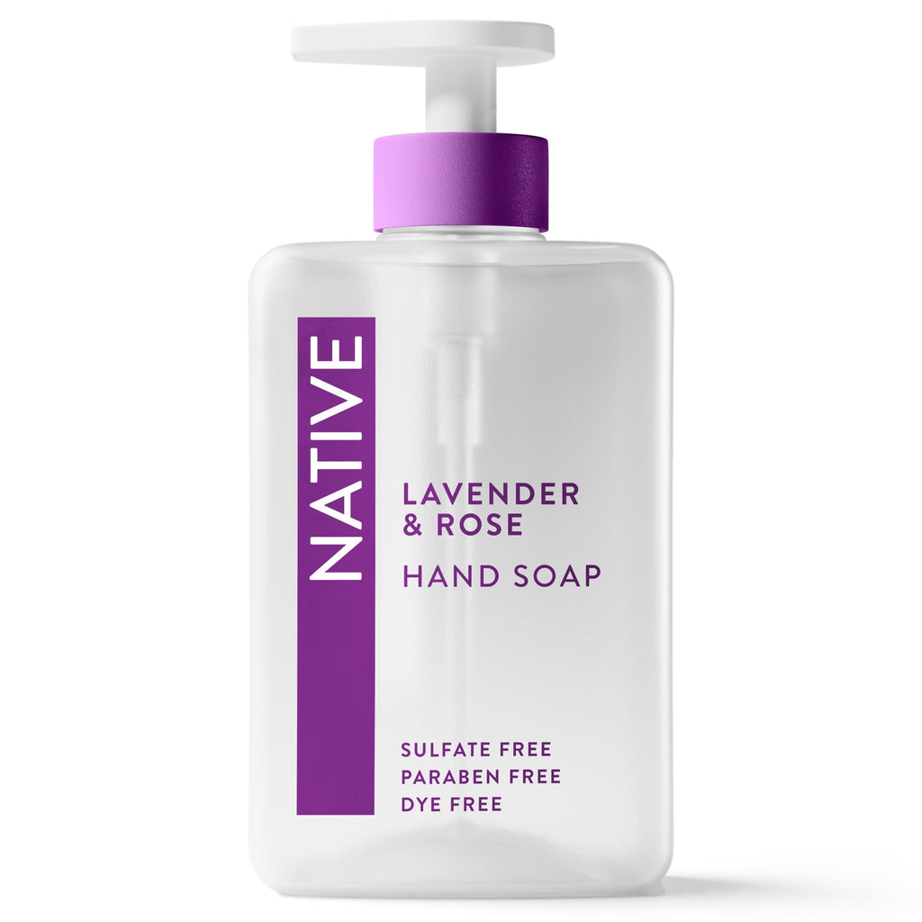 Liquid Hand Soap, Lavender & Rose, Non-drying, Naturally Derived Cleansers, Sulfate Free, 13 fl oz