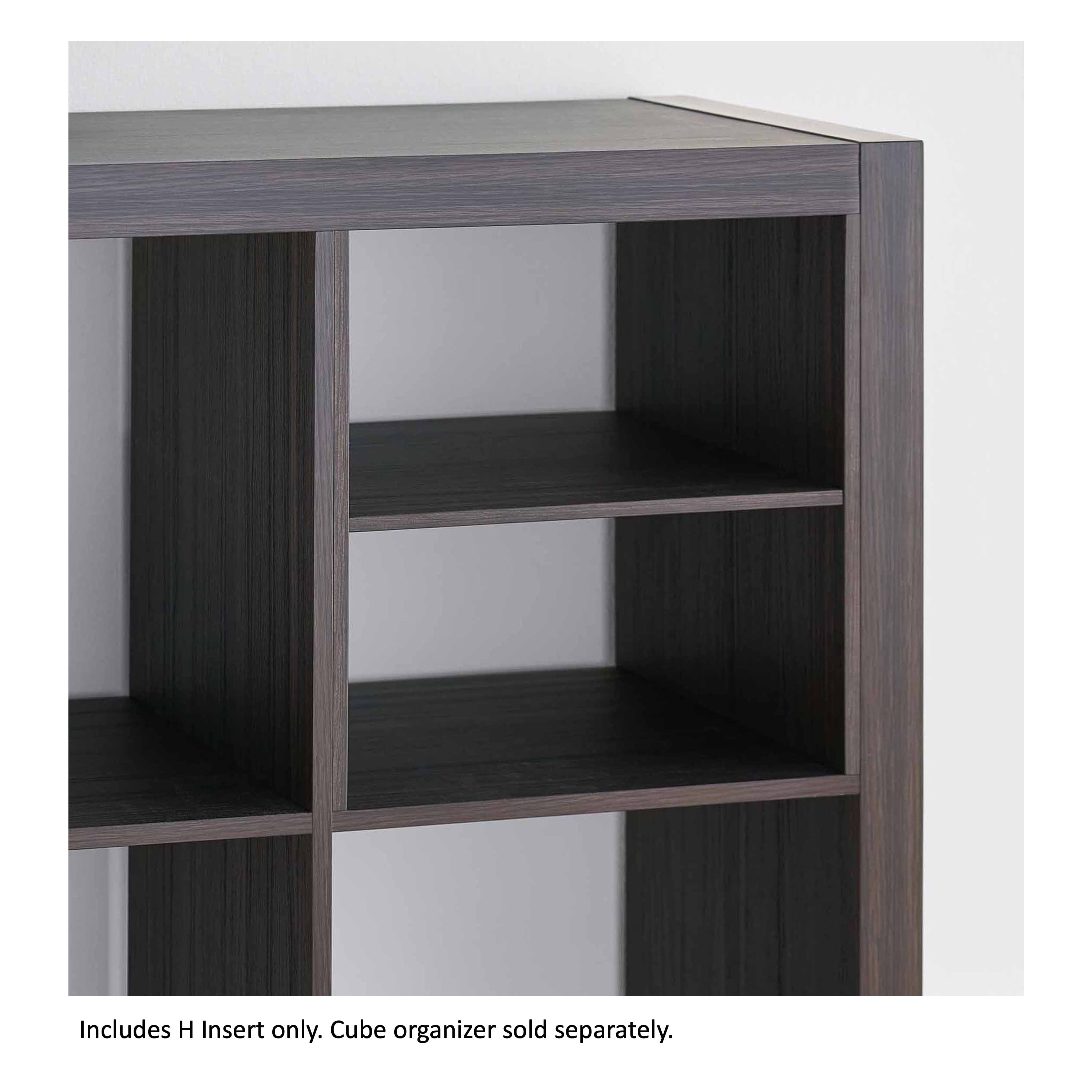 Better Homes & Gardens H Shelf Insert for Cube Organizers, Tobacco Oak