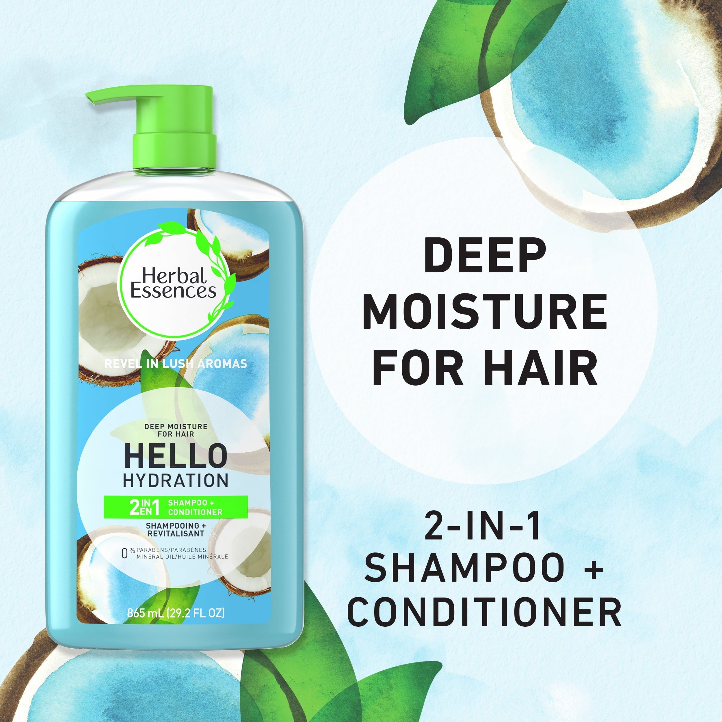 Hello Hydration 2-in-1 Shampoo Conditioner, Moisture for 29.2 fl oz
