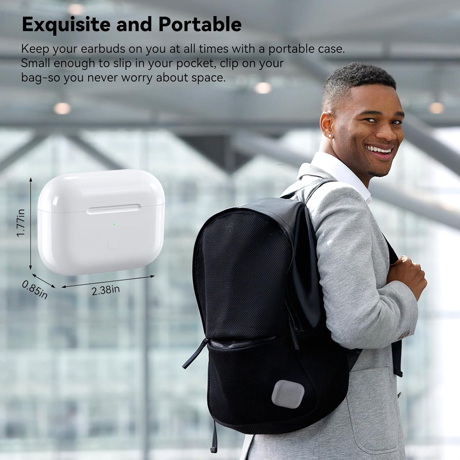 Wireless Charging Case Replacement Compatible with AirPod Pro 2nd & 1st Generation, Air Pod Pro 2 1 Charger Case with Bluetooth Pairing Sync Button,USB-C Charging,White