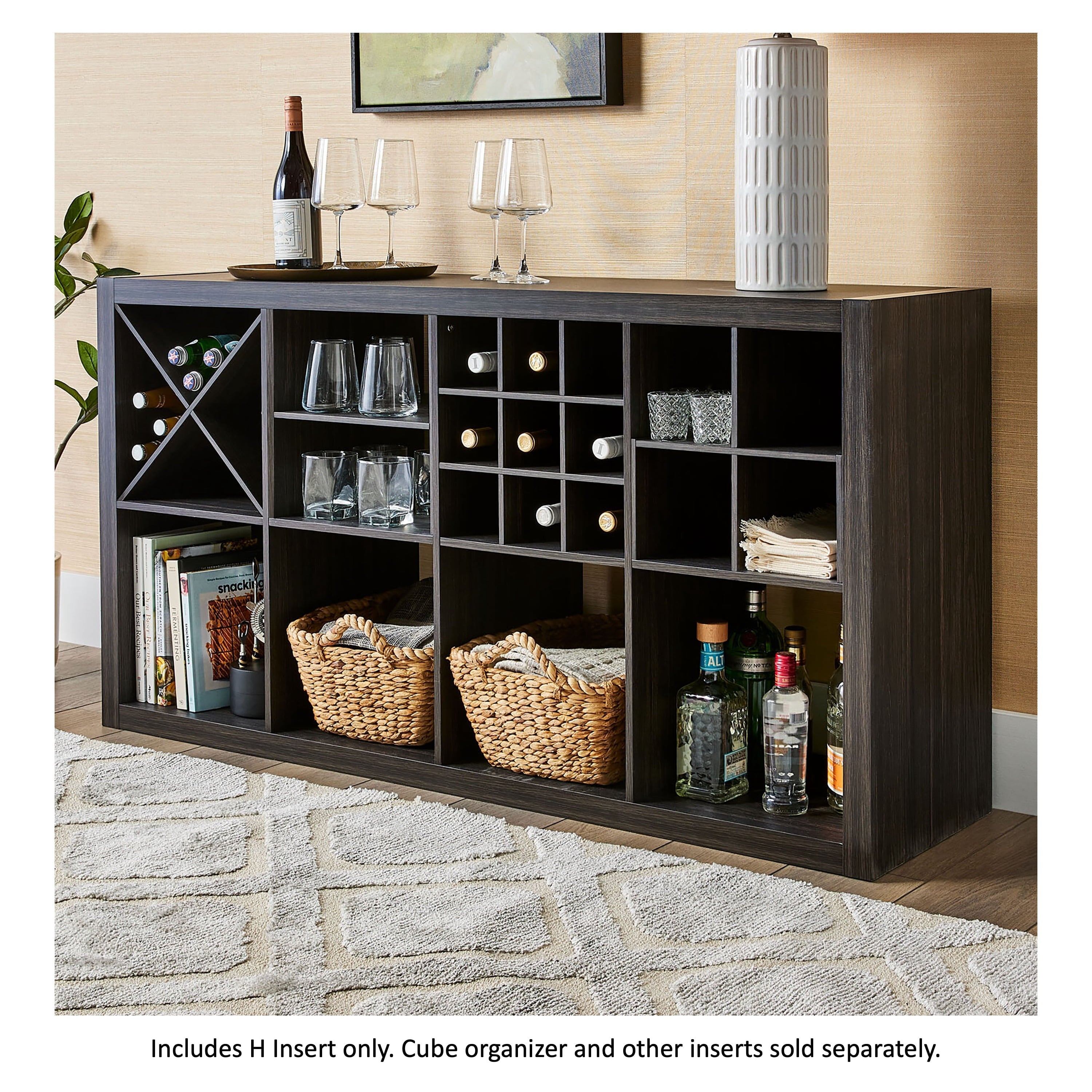 Better Homes & Gardens H Shelf Insert for Cube Organizers, Tobacco Oak