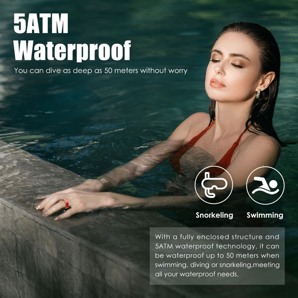 Health Tracking Ring, Suitable for Both Men and Women, 5ATM Waterproof, Activity/Sleep/Temperature Monitoring, Family Care Mode, Compatible with Android and iOS.