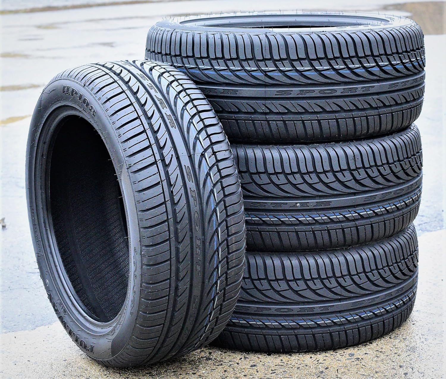 Set of 4 (FOUR) Fullway HP108 All-Season Passenger Car High Performance Radial Tires-205/50R17 205/50ZR17 205/50/17 205/50-17 93W Load Range XL 4-Ply BSW Black Side Wall UTQG 380AA