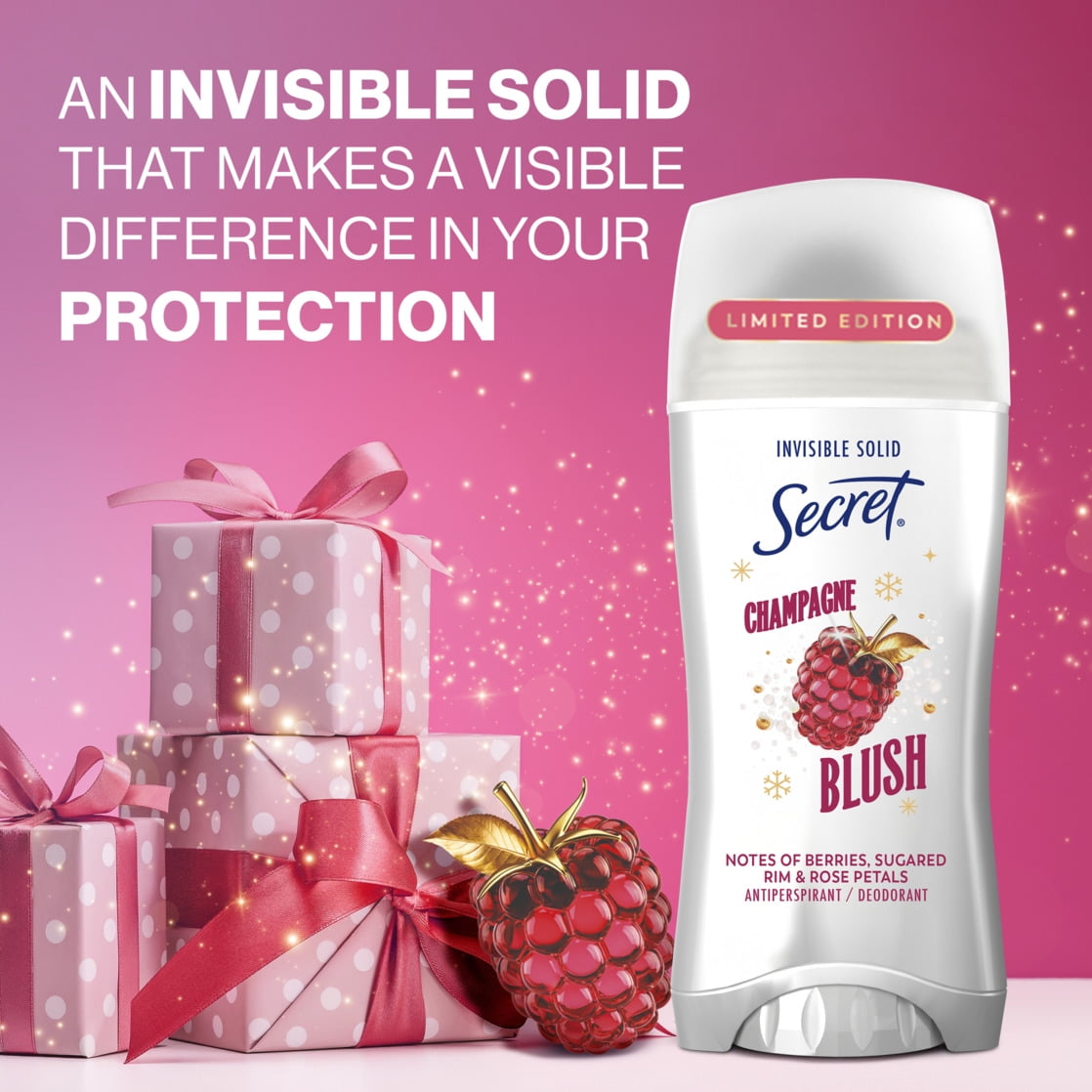 Fresh Invisible Solid Antiperspirant and Deodorant for Women, Champagne Blush 2.6 oz