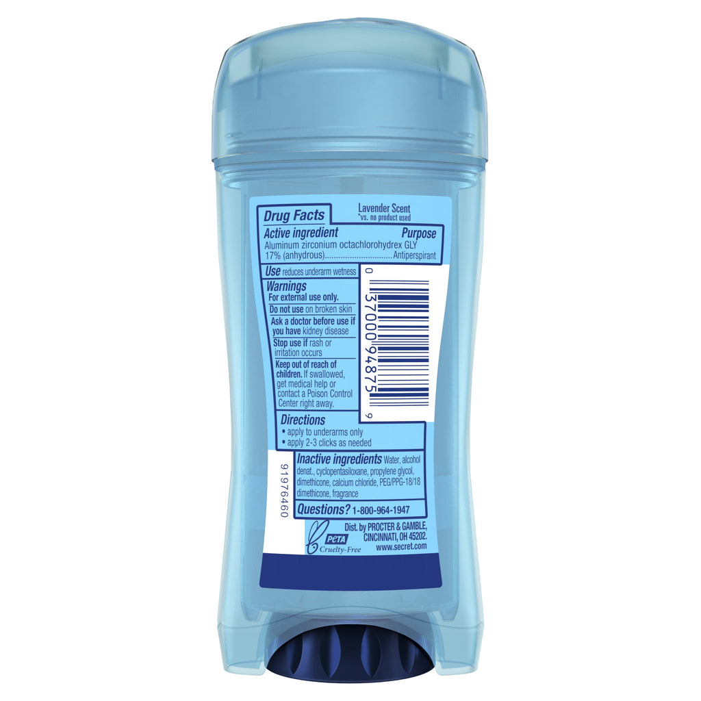 Clear Gel Antiperspirant Deodorant for Women, Clean Lavendar 2.6 oz