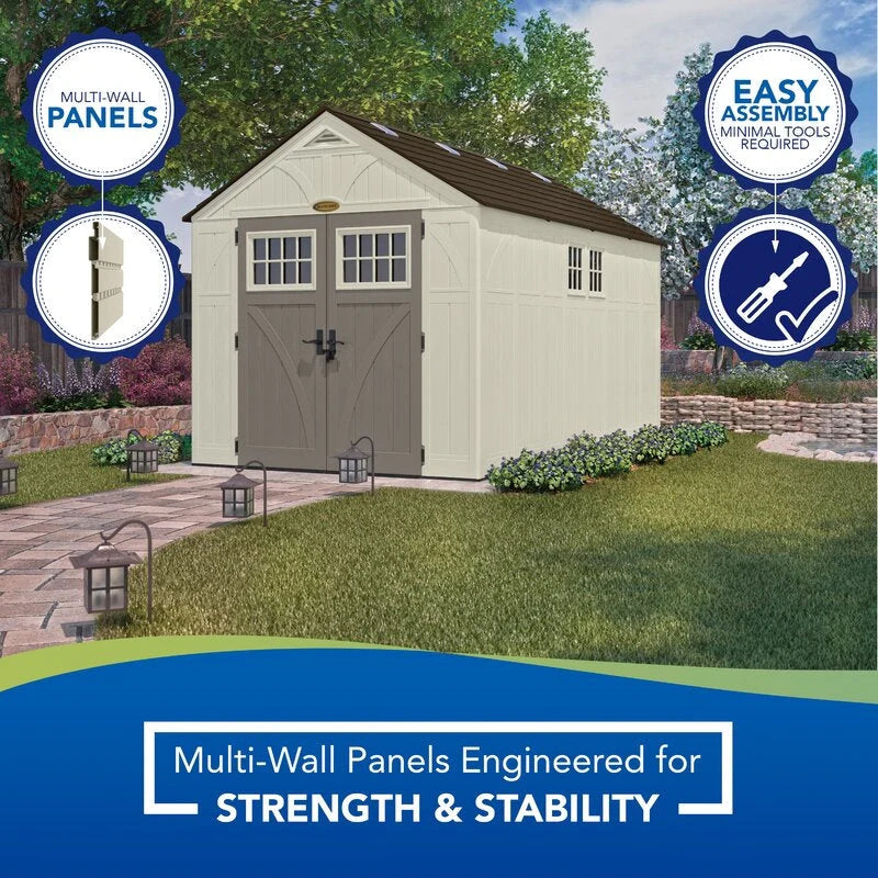 Tremont 8 ft. W x 13 ft. D Plastic Storage Shed