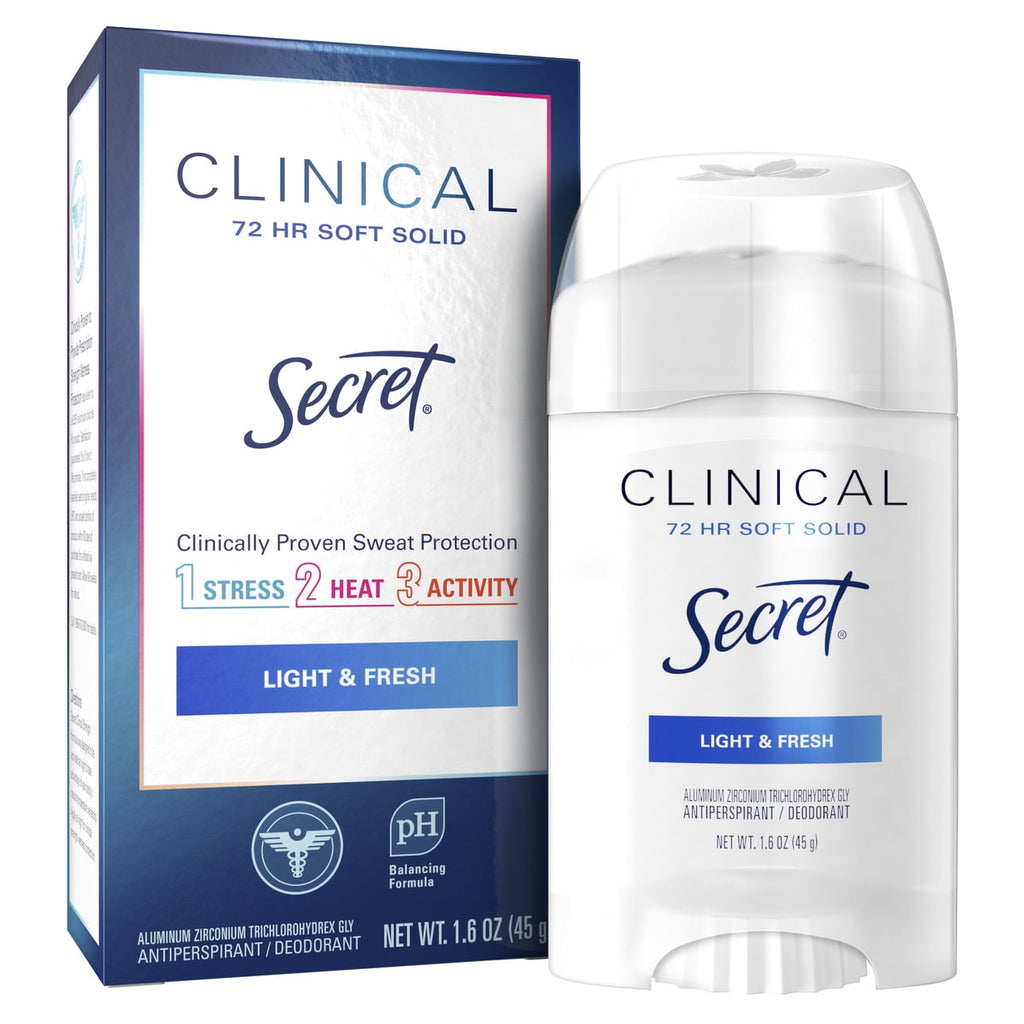 Clinical Soft Solid Antiperspirant Deodorant for Women, Light & Fresh, 1.6 oz