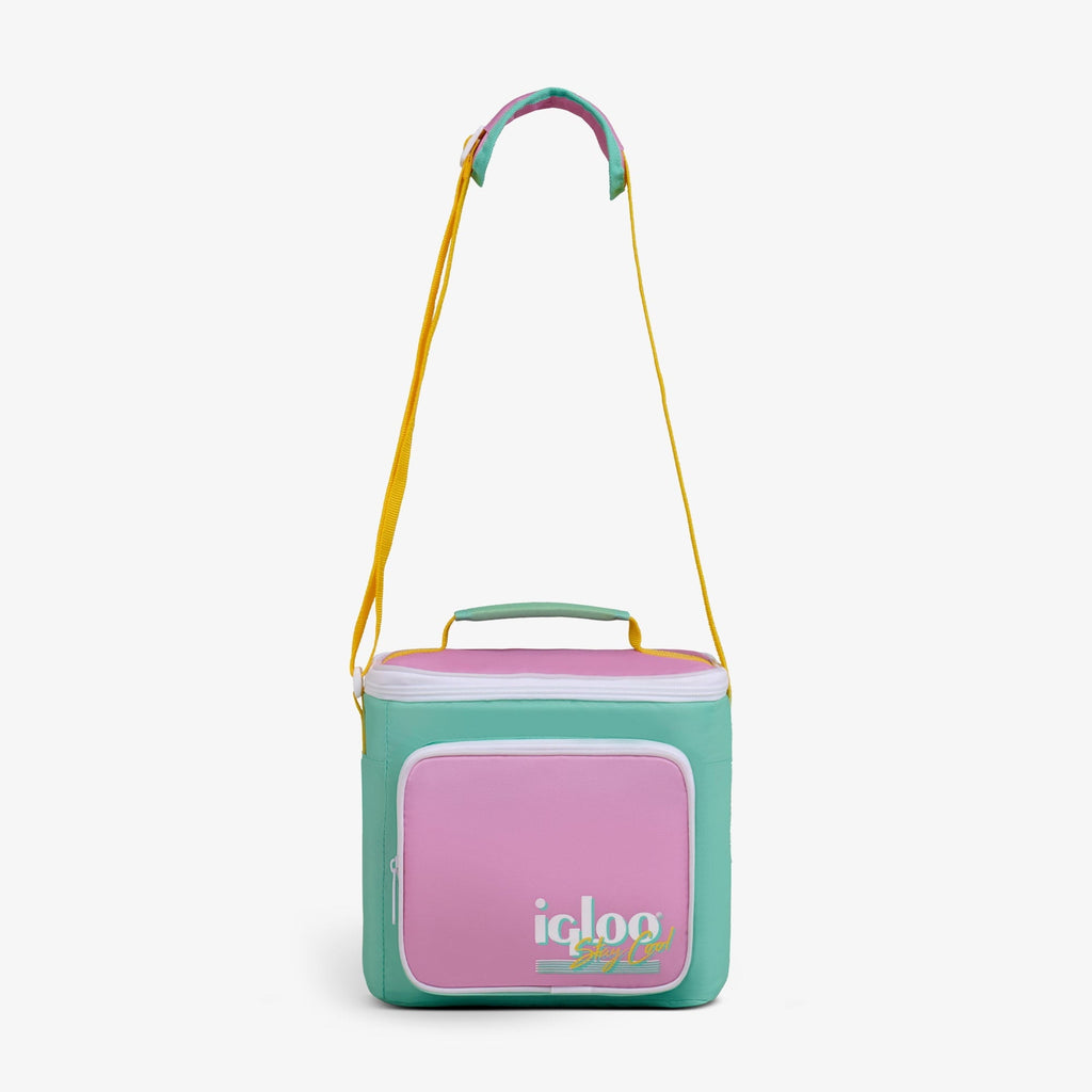 Igloo 9 can Retro Square Lunch Cooler Bag, Lilac Breeze and Light Blue