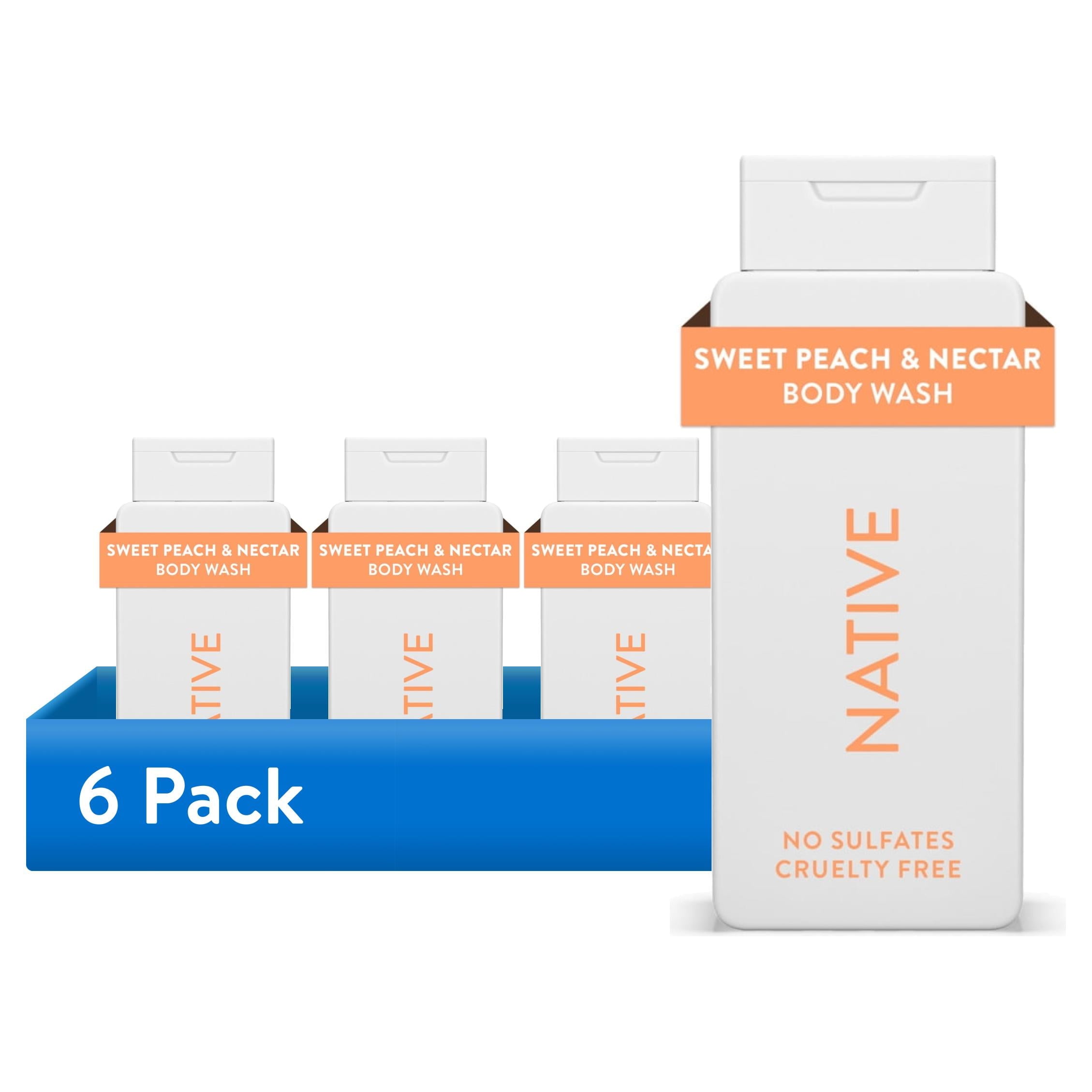 Body Wash, Sweet Peach & Nectar, Sulfate Free, Naturally Derived Ingredients, 24hr Freshness, for Women & Men, 18 fl oz