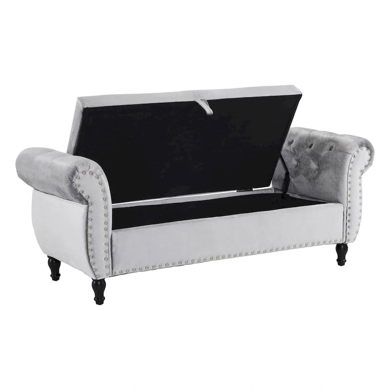 Xanthia Traditional Velvet Multifuntional Storage Ottoman Bench with Pillow by Christopher Knight Home
