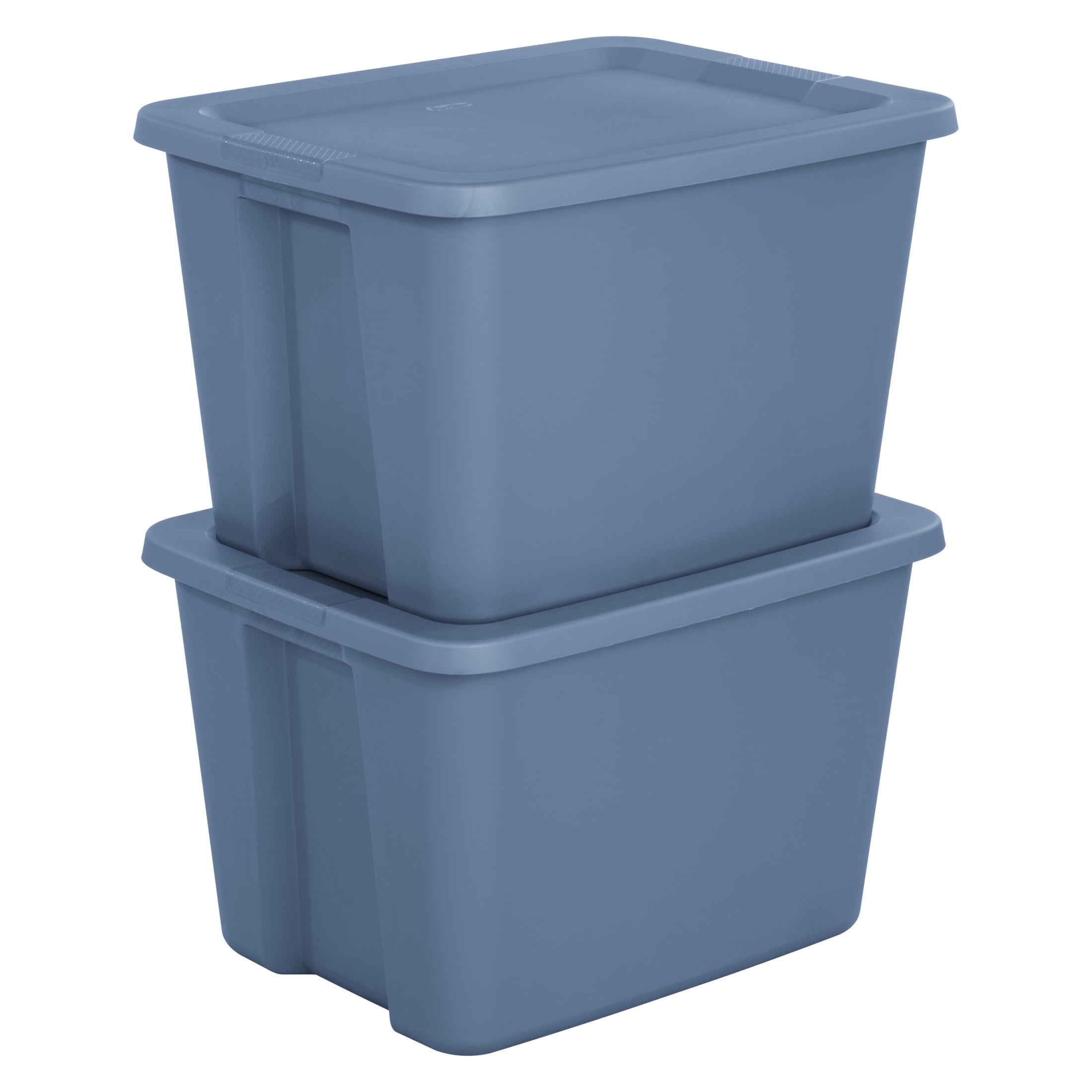 Large Storage Bin, 18 Gallon Plastic Storage Container with Snap-On Lid, Blue