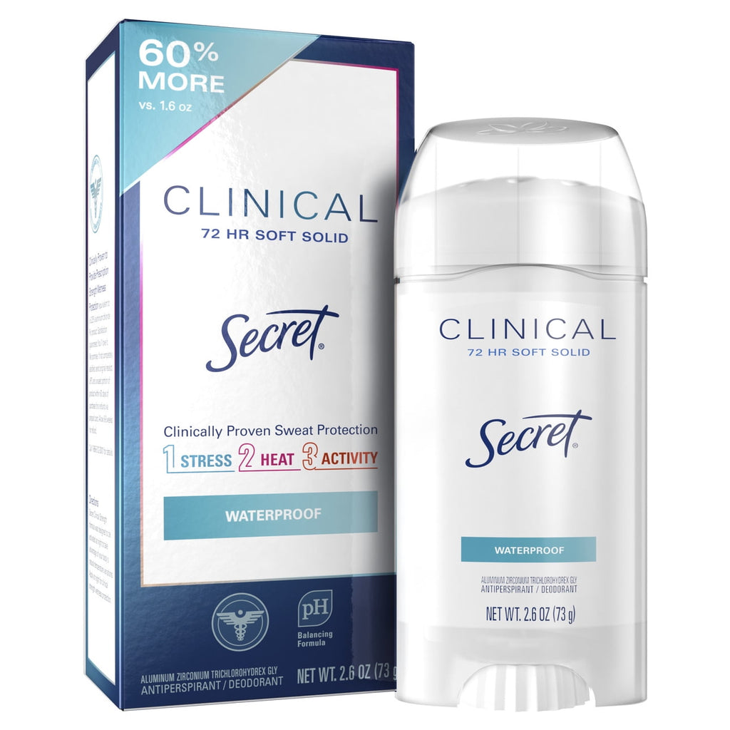 Clinical Antiperspirant Deodorant for Women, 100HR Sweat & Odor Protection, Hyaluronic Acid, Soft Solid, Light&Fresh, 2.6 oz