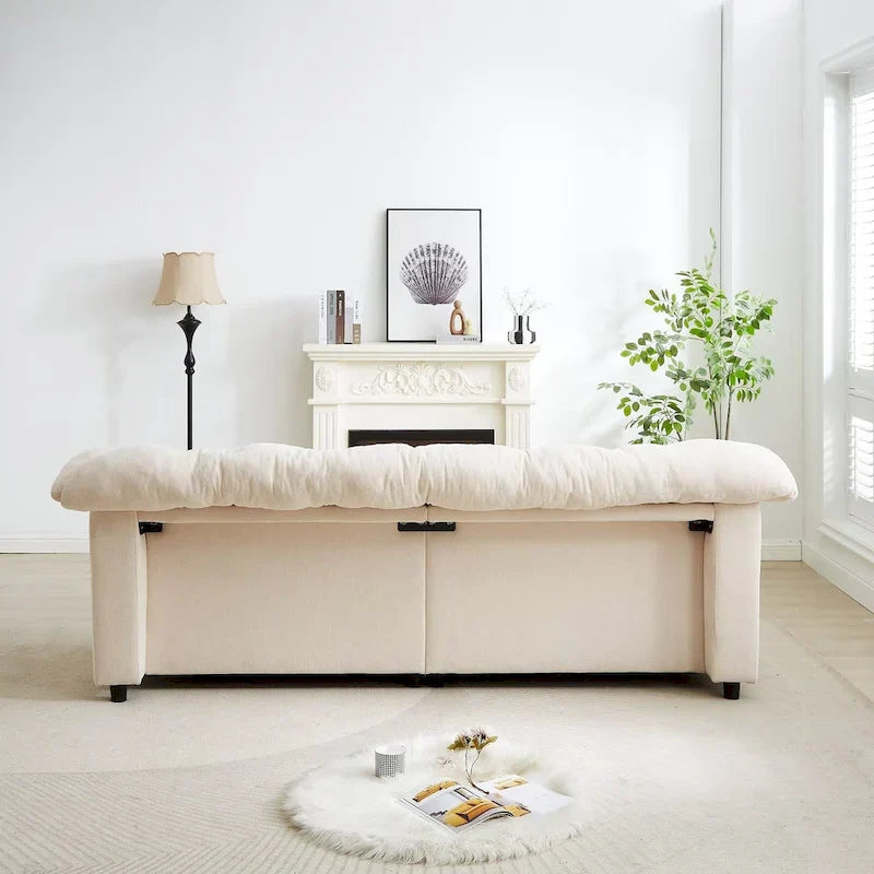 99.2 Chenille Comfort Deep Seat Sofa, Upholstered Fluffy Cloud Sofa